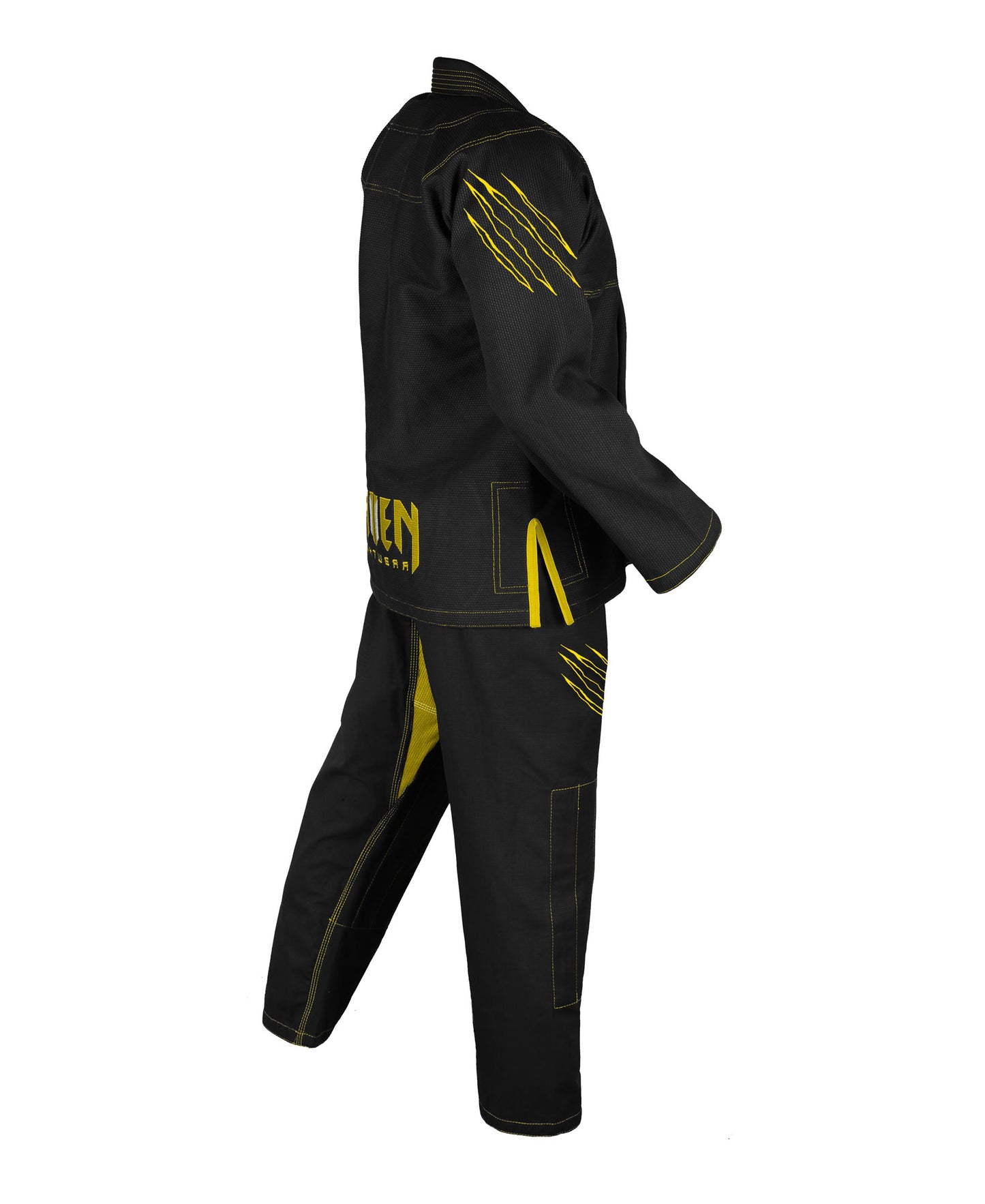 Raven Fightwear Men's BJJ Horror Werewolf Brazilian Jiu Jitsu Uniform Jiu Jitsu Premium BJJ Gi Black