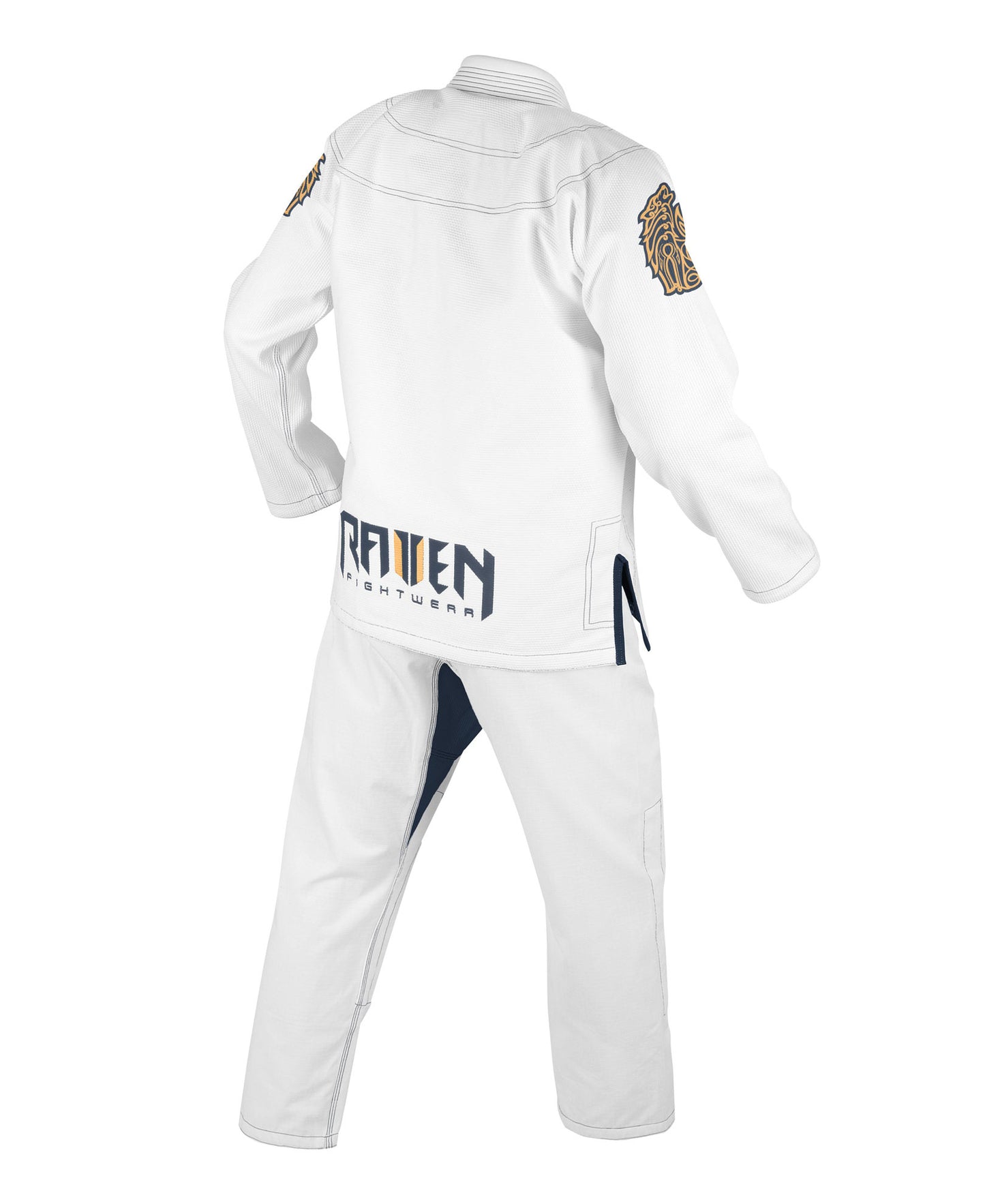 Raven Fightwear Men's Ulfhedinn Nordic Wolf Brazilian Jiu Jitsu Uniform BJJ Gi White
