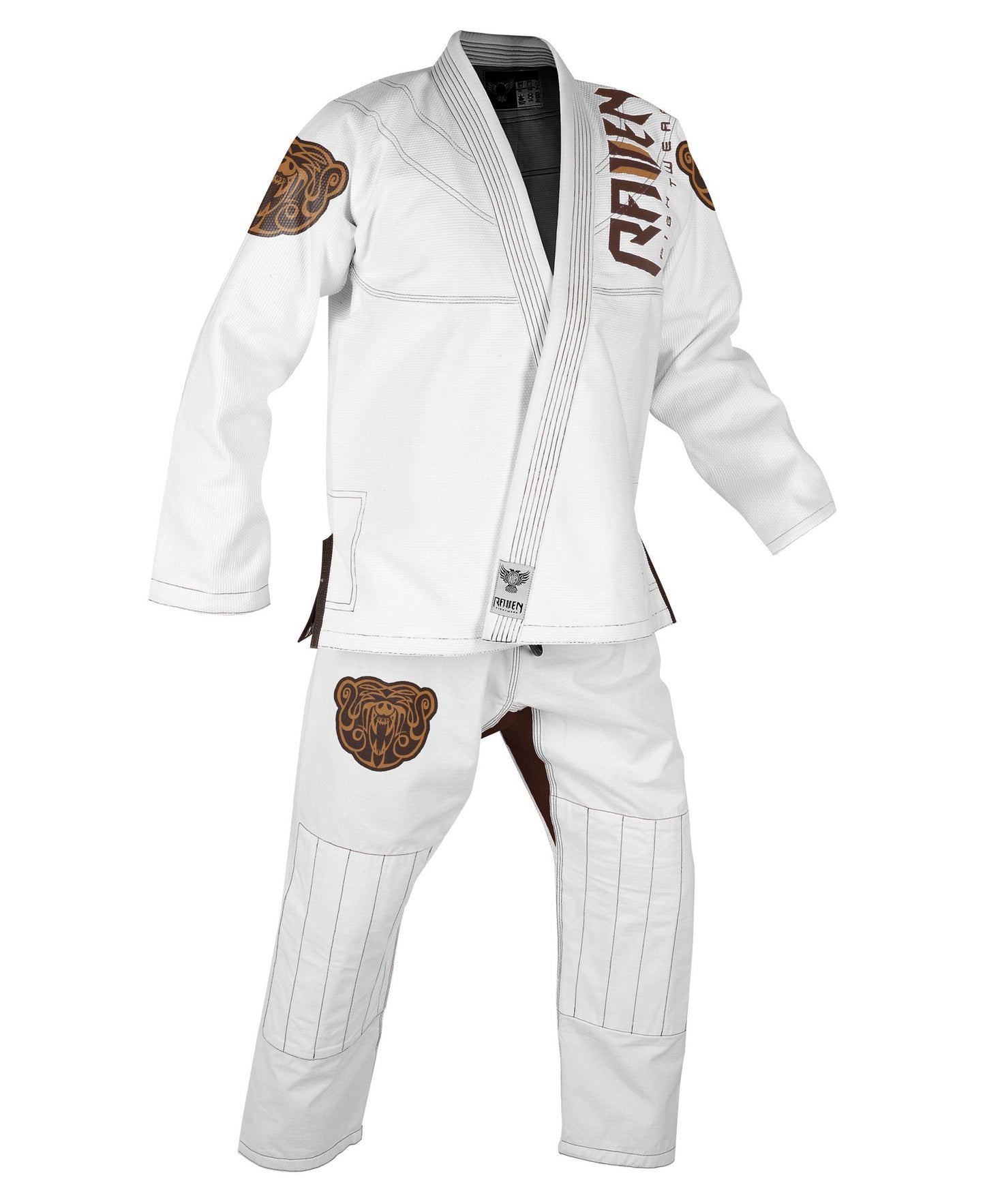 Raven Fightwear Men's Berserker Nordic Bear Brazilian Jiu Jitsu Uniform BJJ Gi White