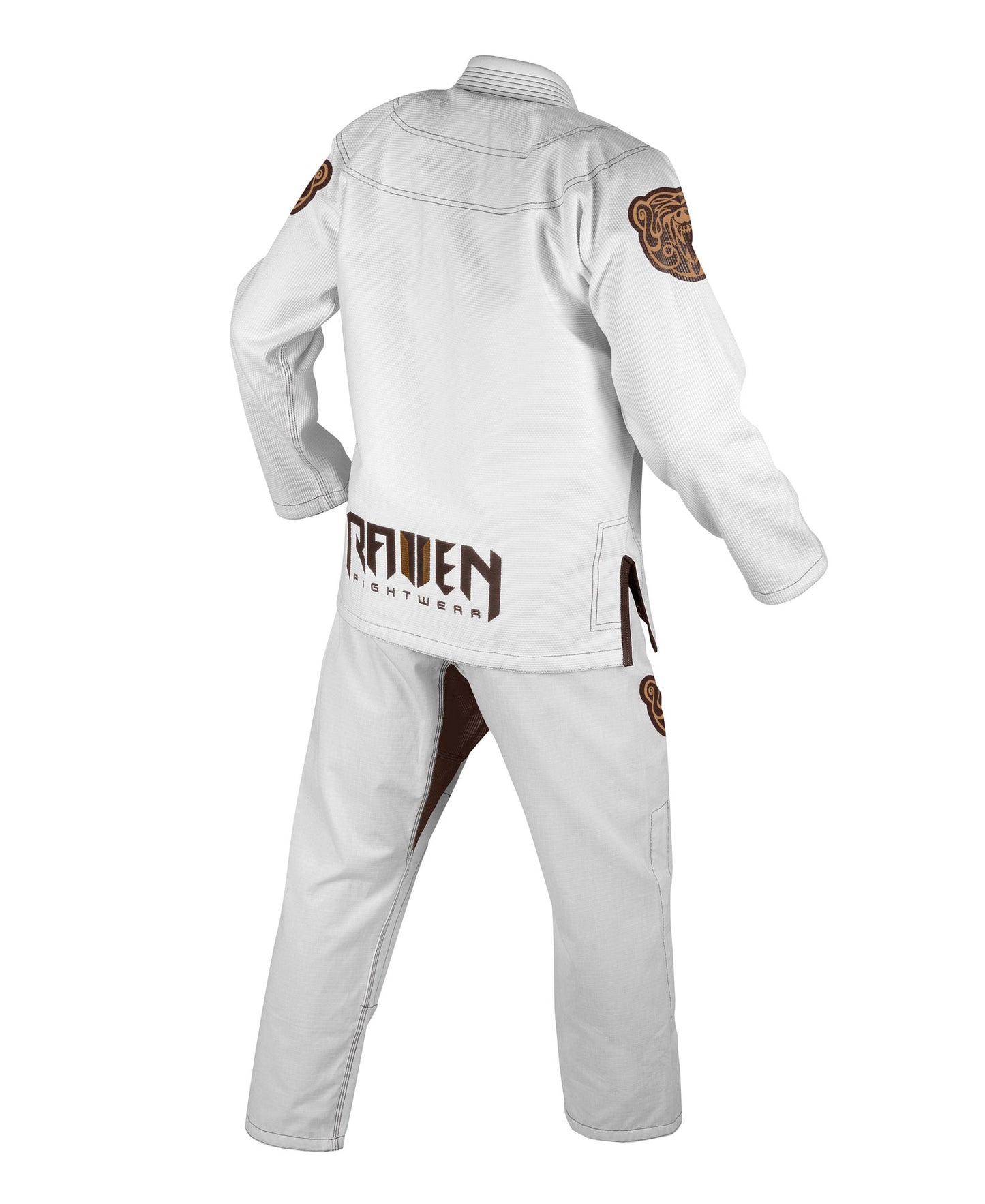 Raven Fightwear Men's Berserker Nordic Bear Brazilian Jiu Jitsu Uniform BJJ Gi White