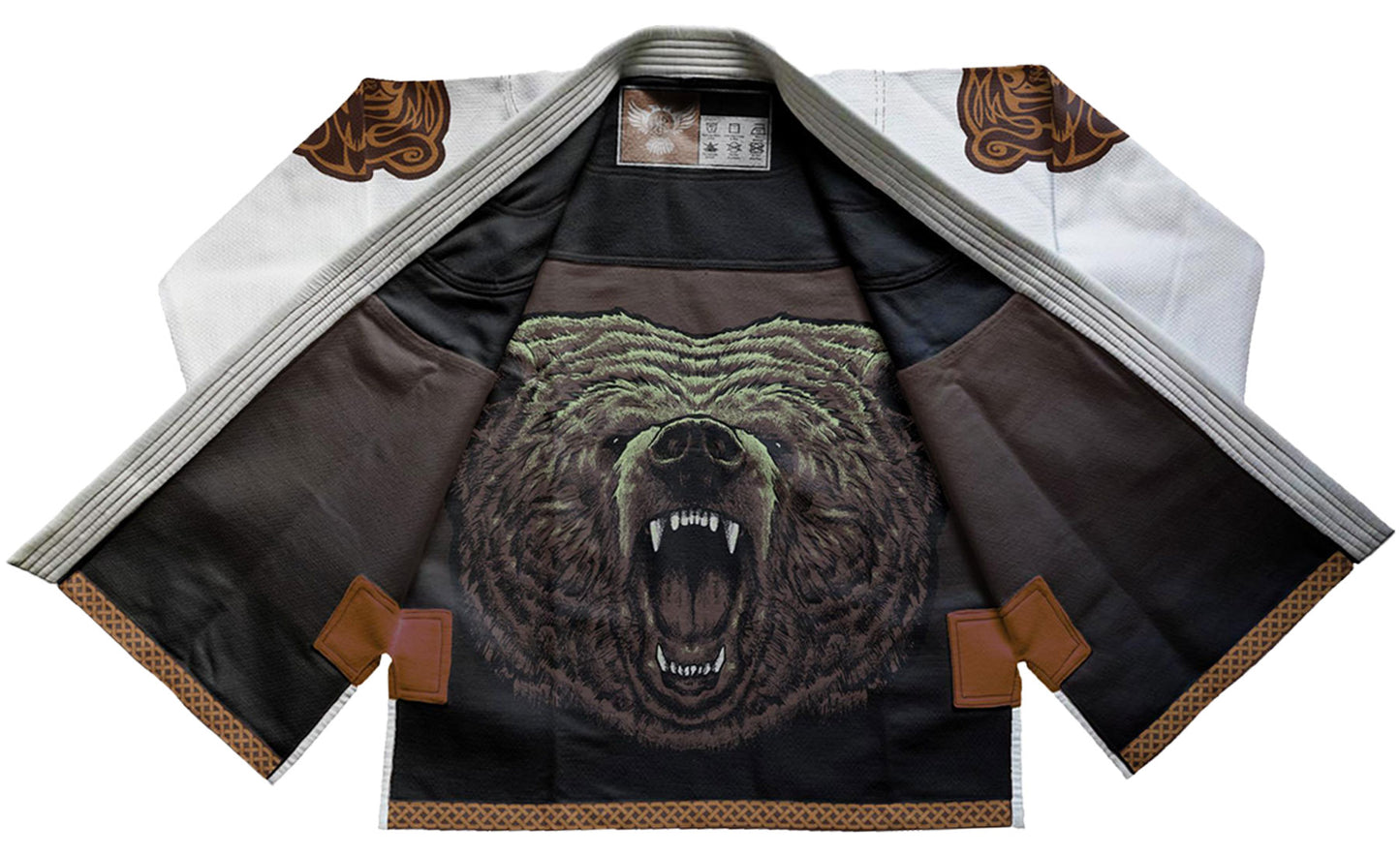 Raven Fightwear Men's Berserker Nordic Bear Brazilian Jiu Jitsu Uniform BJJ Gi White