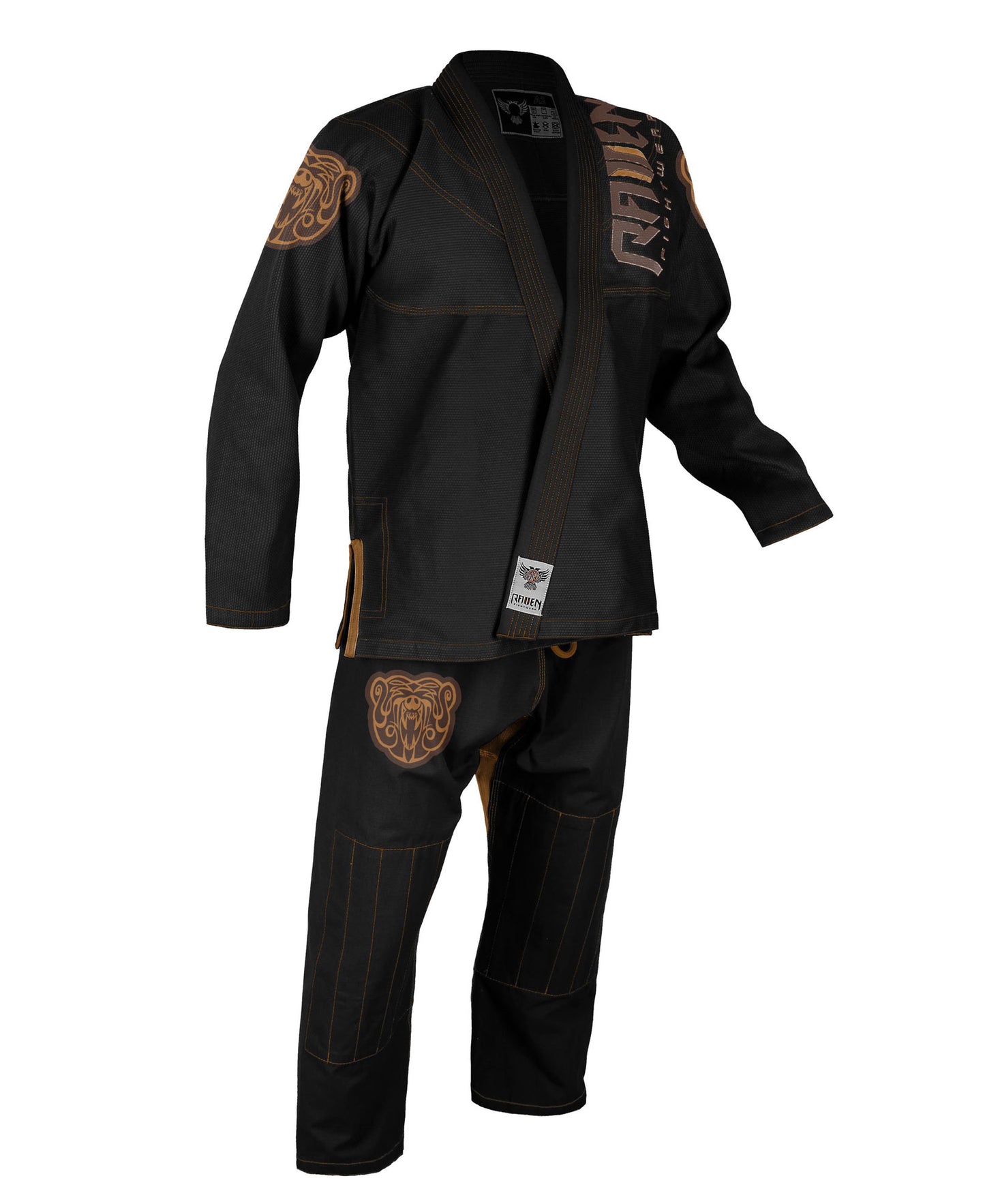 Raven Fightwear Men's Berserker Nordic Bear Brazilian Jiu Jitsu Uniform BJJ Gi Black