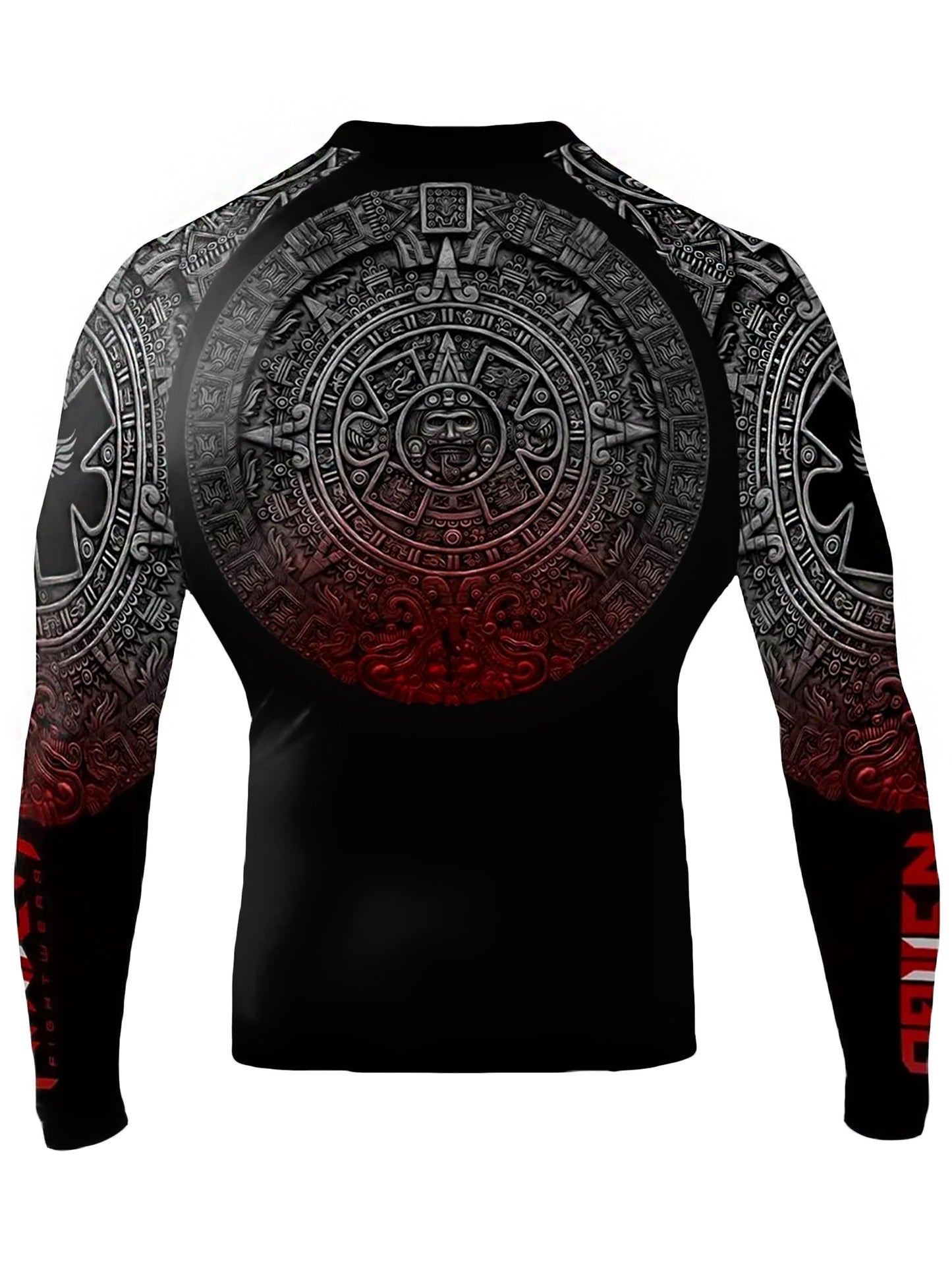 Raven Fightwear Men's Aztec Ranked Rash Guard MMA BJJ Black