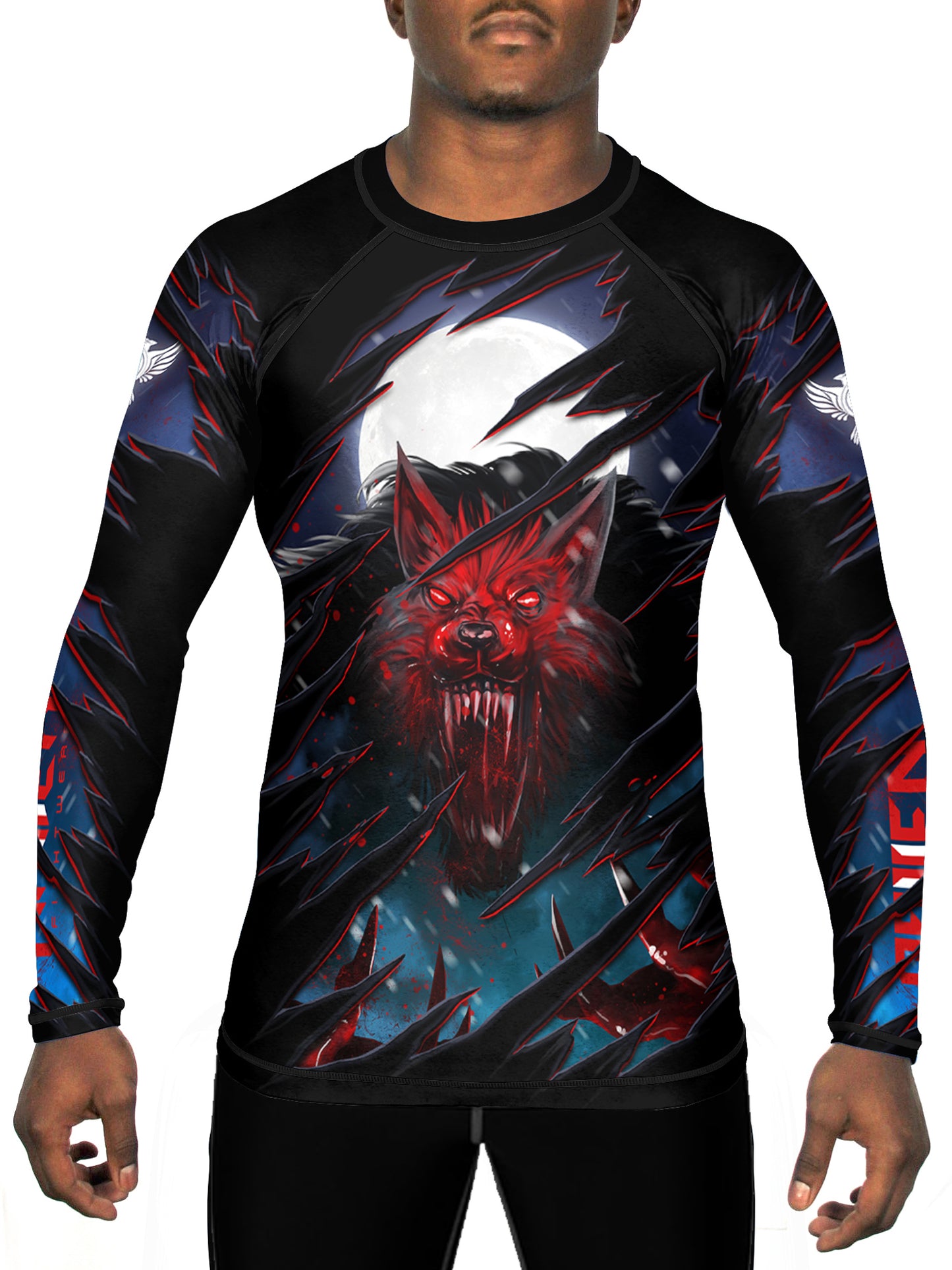 Raven Fightwear Men's The Lycan Rash Guard MMA BJJ Black