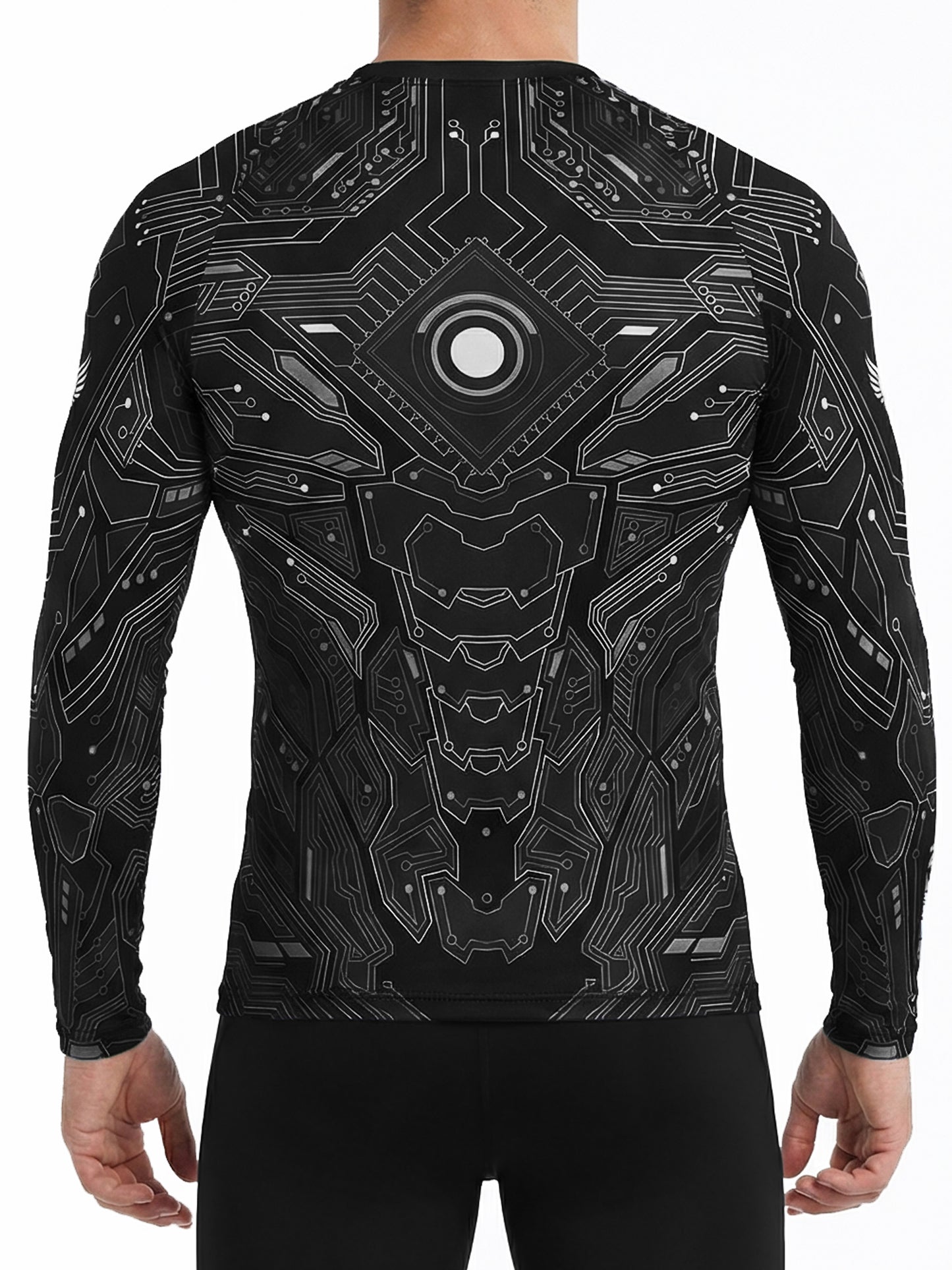 Raven Fightwear Men's Cybernetic Rash Guard MMA BJJ Black