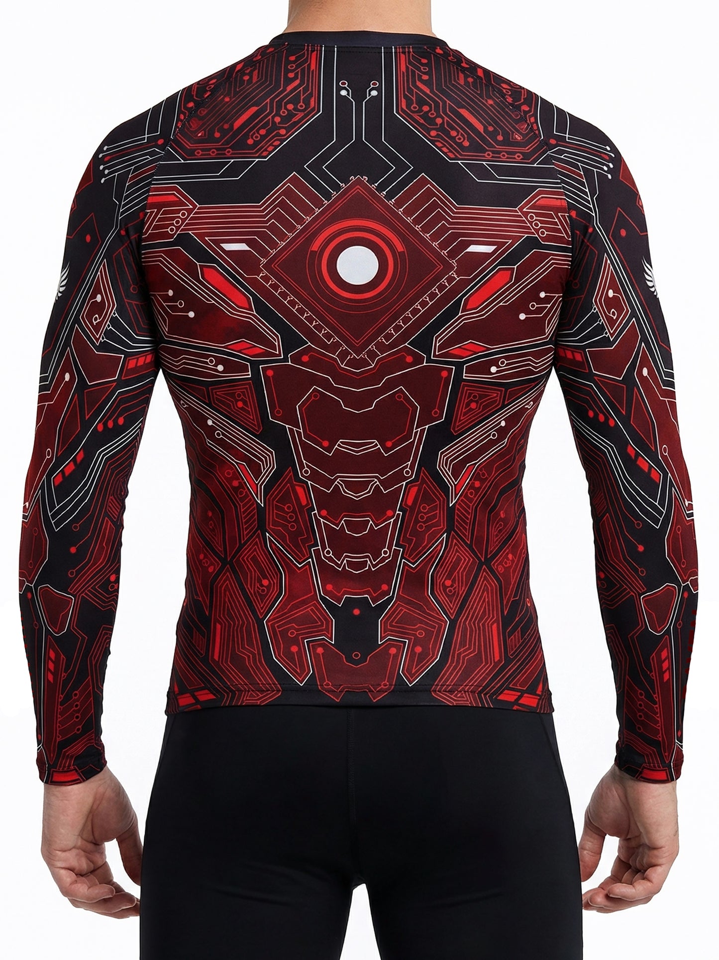 Raven Fightwear Men's Cybernetic Rash Guard MMA BJJ Red