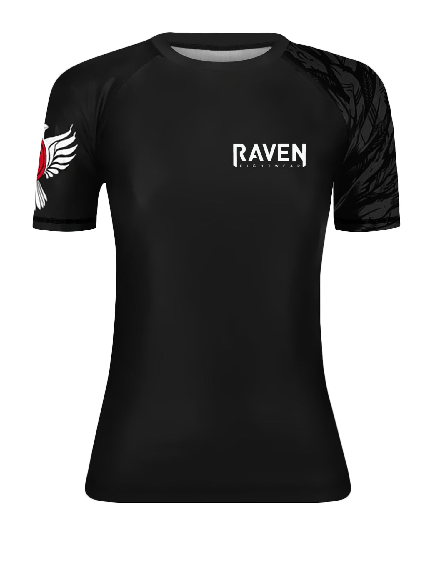Raven Fightwear Women's Aerial Assault MMA BJJ Short Sleeve Rash Guard Black/Black