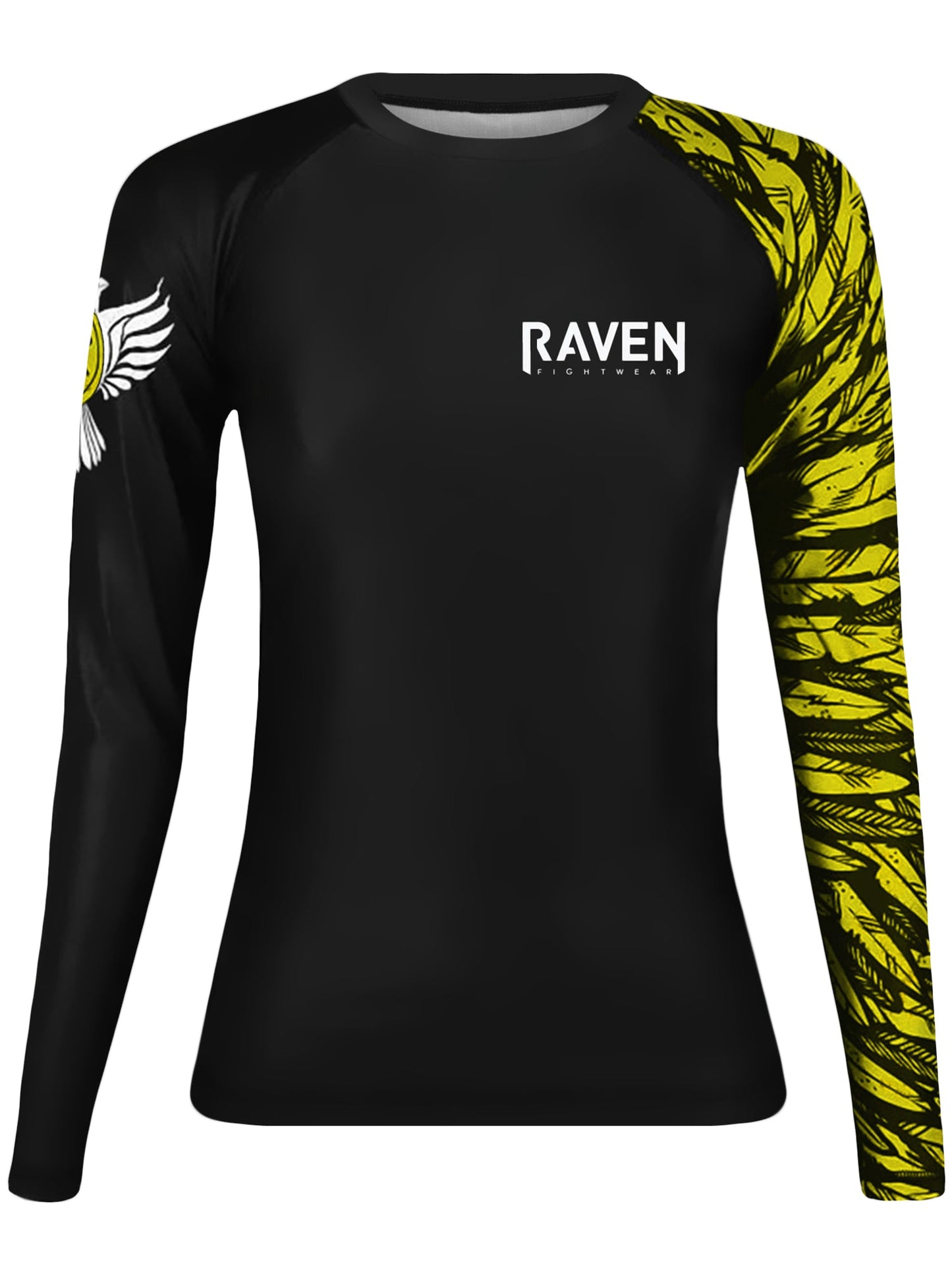 Raven Fightwear Women's Aerial Assault BJJ Rash Guard MMA Black/Yellow