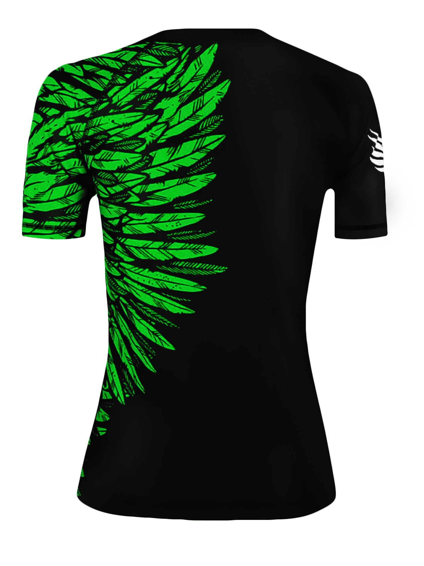 Raven Fightwear Women's Aerial Assault Short Sleeve BJJ Rash Guard MMA Black/Green