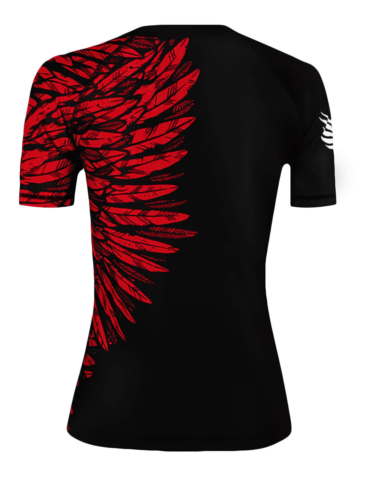 Raven Fightwear Women's Aerial Assault Short Sleeve BJJ Rash Guard MMA Black/Red