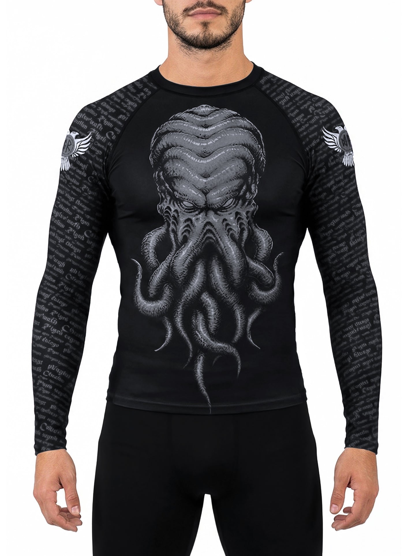 Raven Fightwear Men's Cthulhu Jiu Jitsu BJJ Rash Guard MMA Black Edition