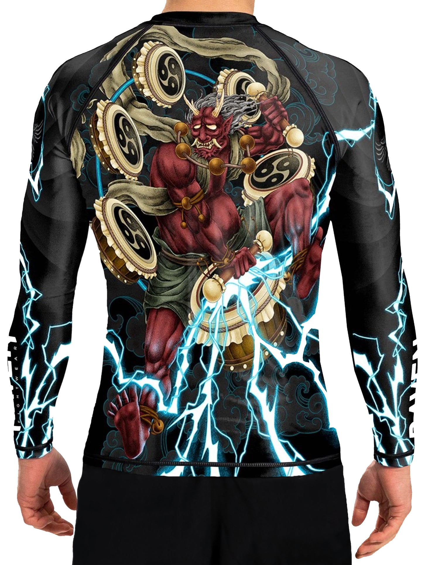 Raven Fightwear Men's The God of Thunder Raijin BJJ Rash Guard MMA Black