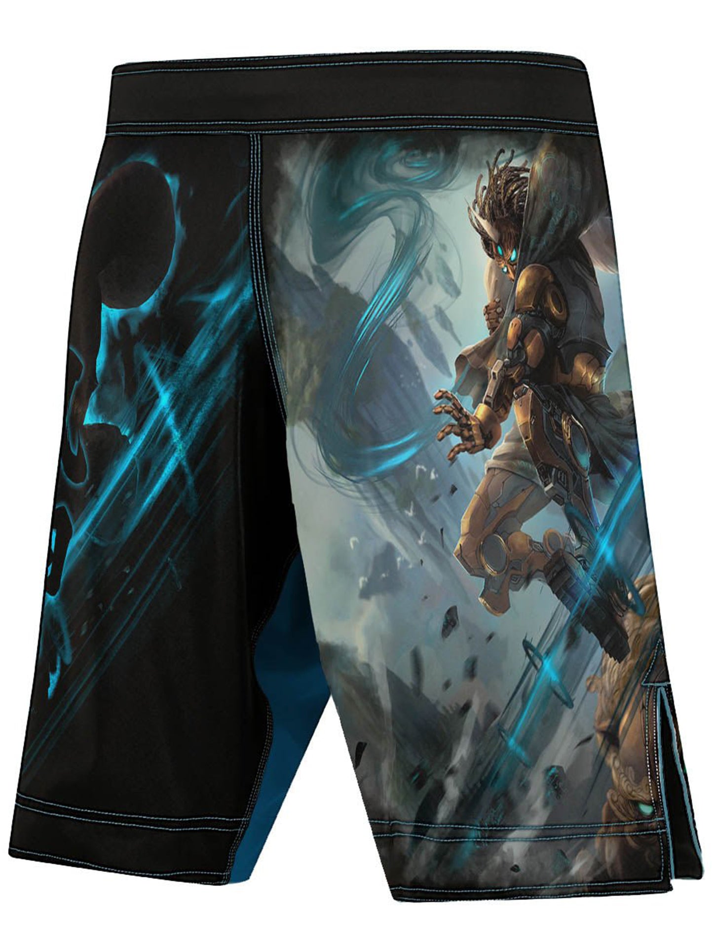 Raven Fightwear Men's Cybernetic Fujin God of Wind MMA Shorts BJJ Black