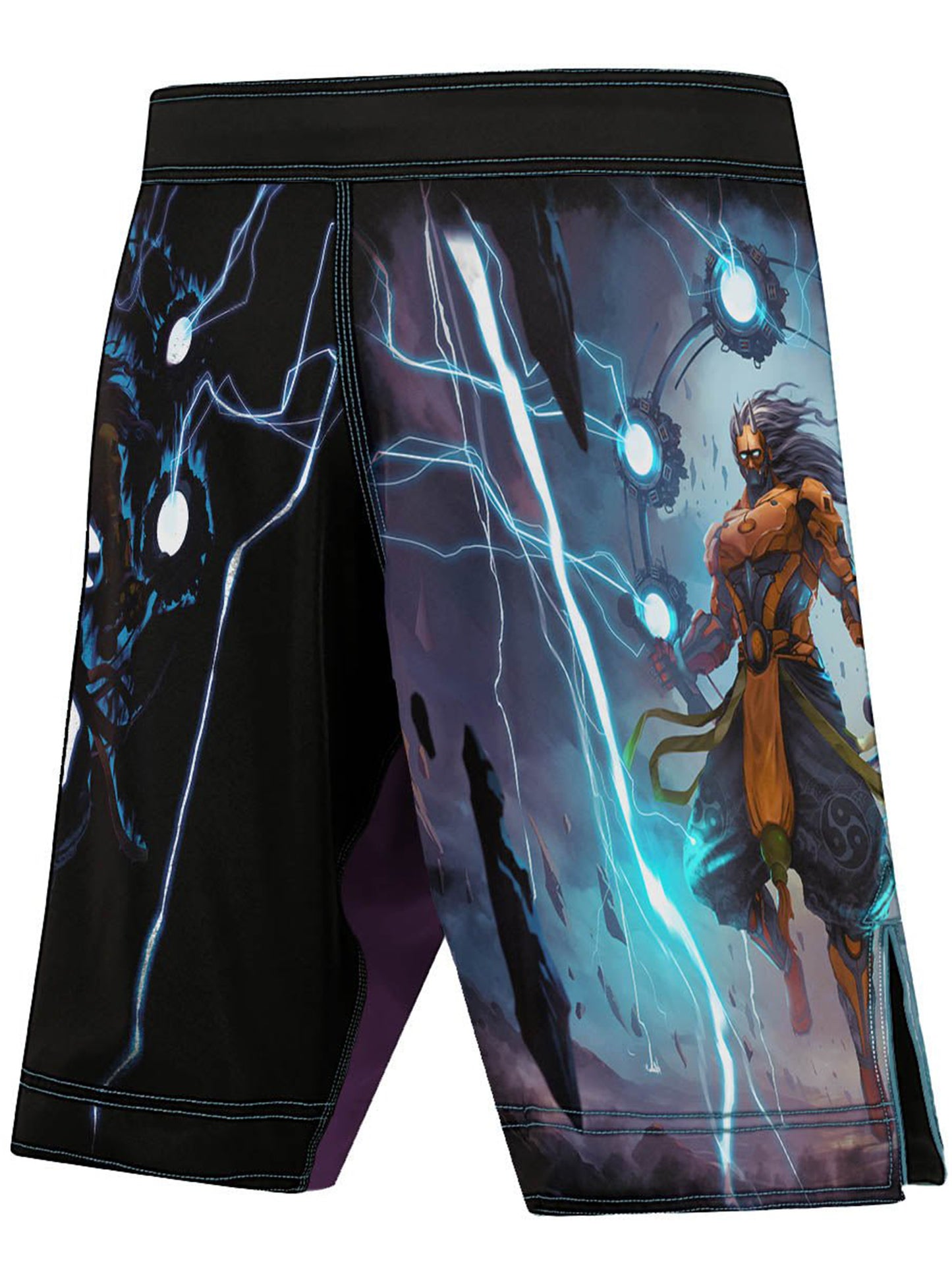 Raven Fightwear Men's Cybernetic Raijin God of Thunder MMA Shorts BJJ Black