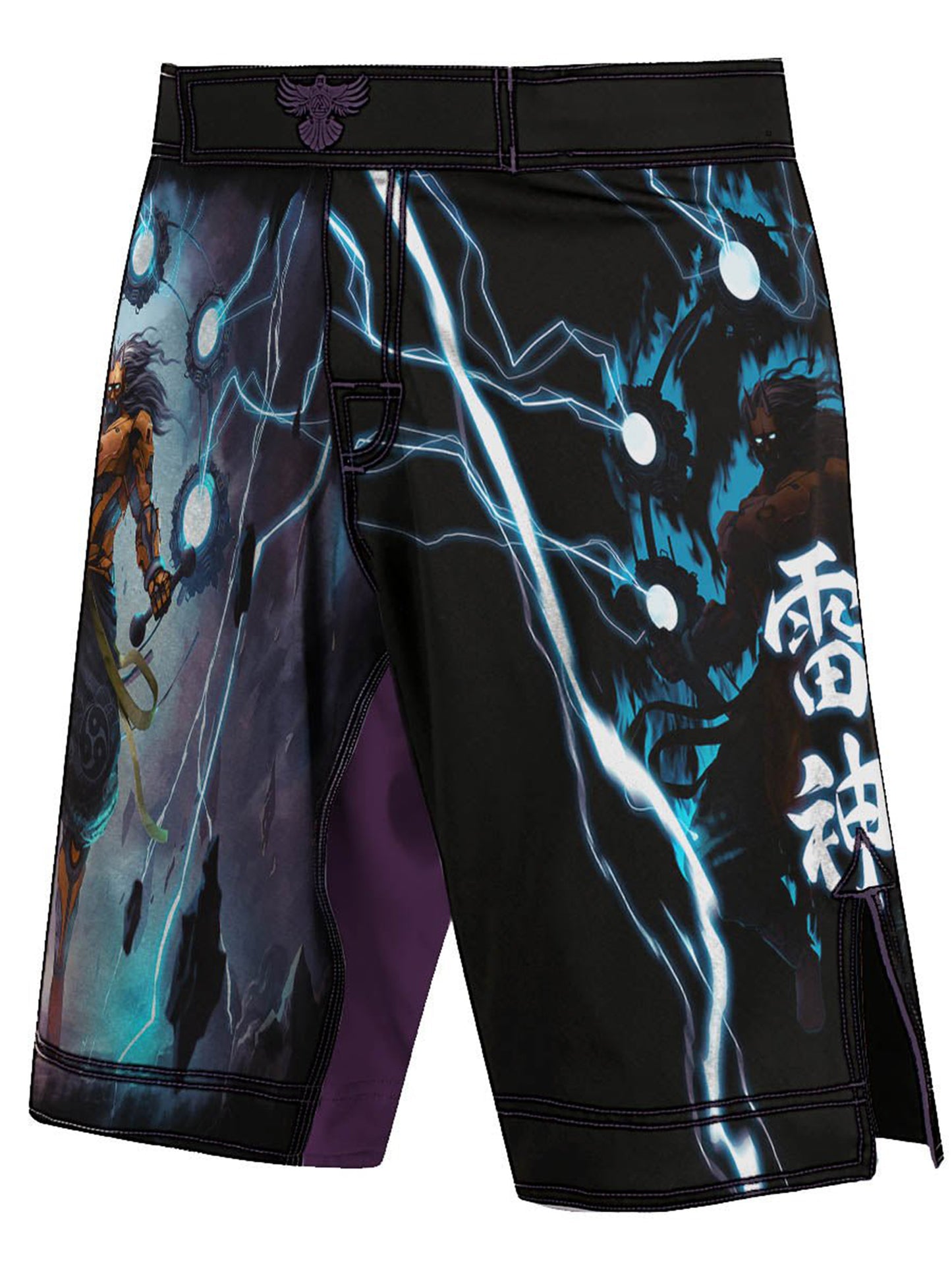Raven Fightwear Men's Cybernetic Raijin God of Thunder MMA Shorts BJJ Black