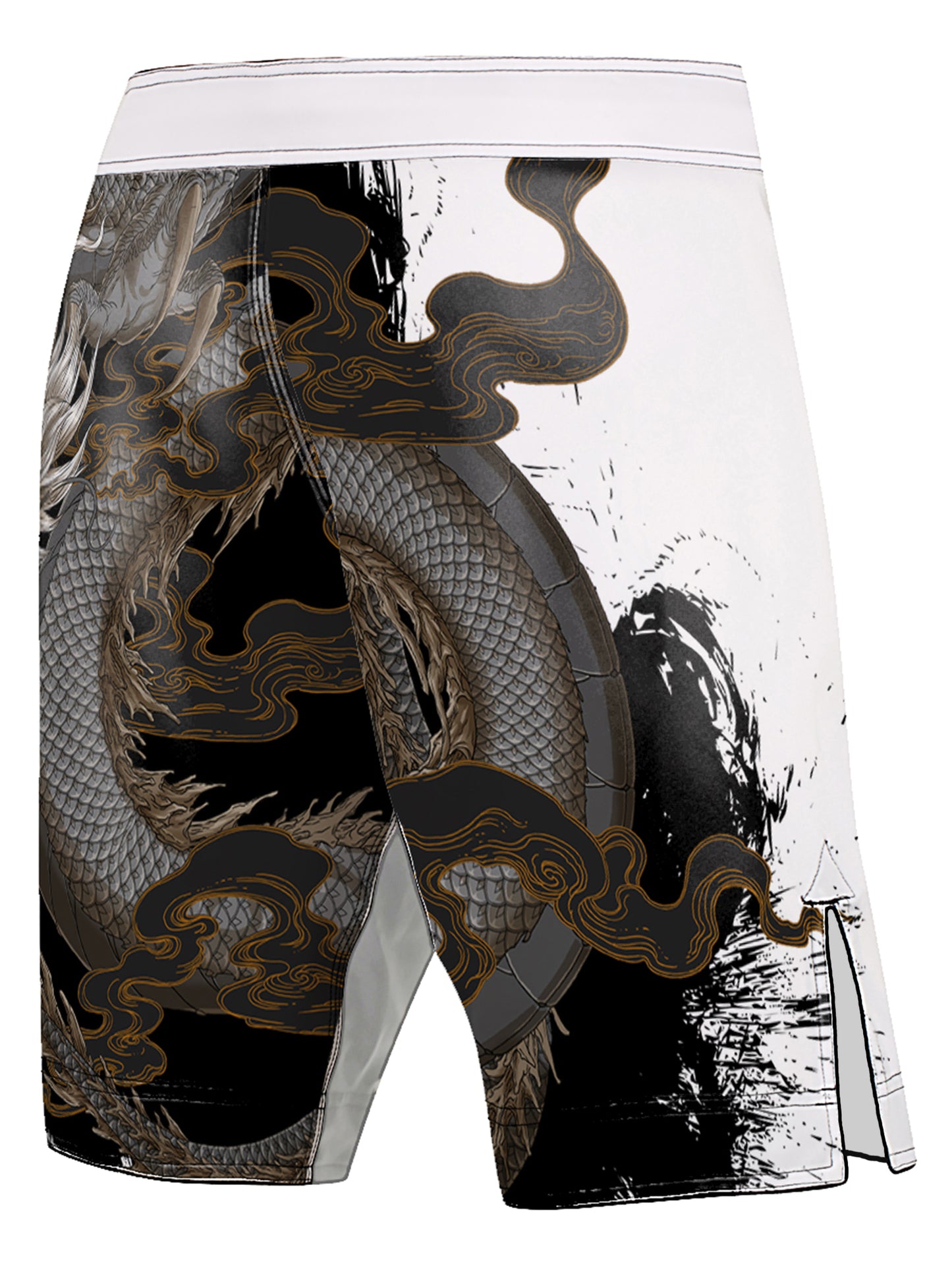 Raven Fightwear Men's Year of the Dragon MMA Shorts BJJ White