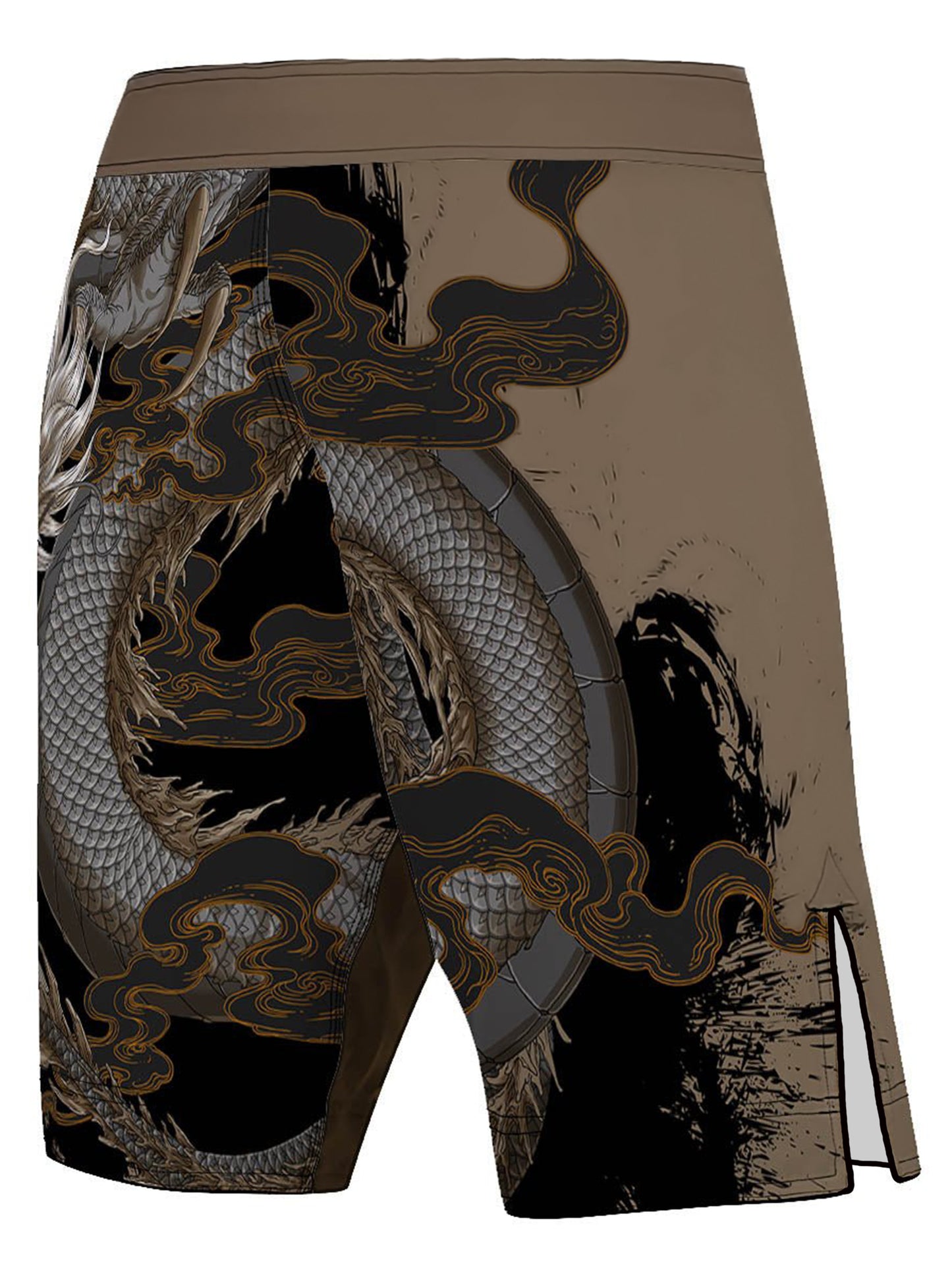 Raven Fightwear Men's Year of the Dragon MMA Shorts BJJ Brown