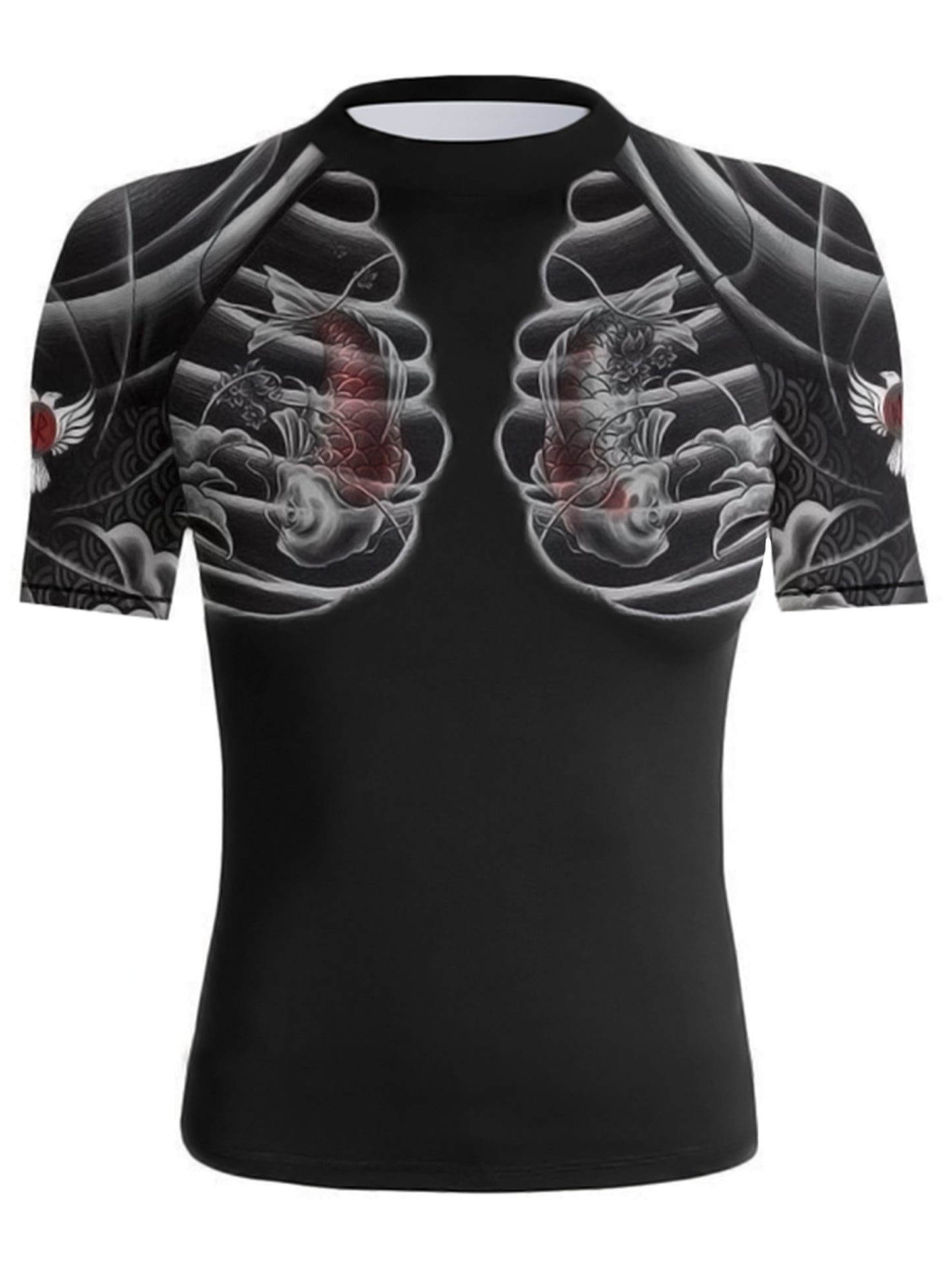 Raven Fightwear Women's Irezumi 2.0 Rash Guard Short Sleeve BJJ MMA Black