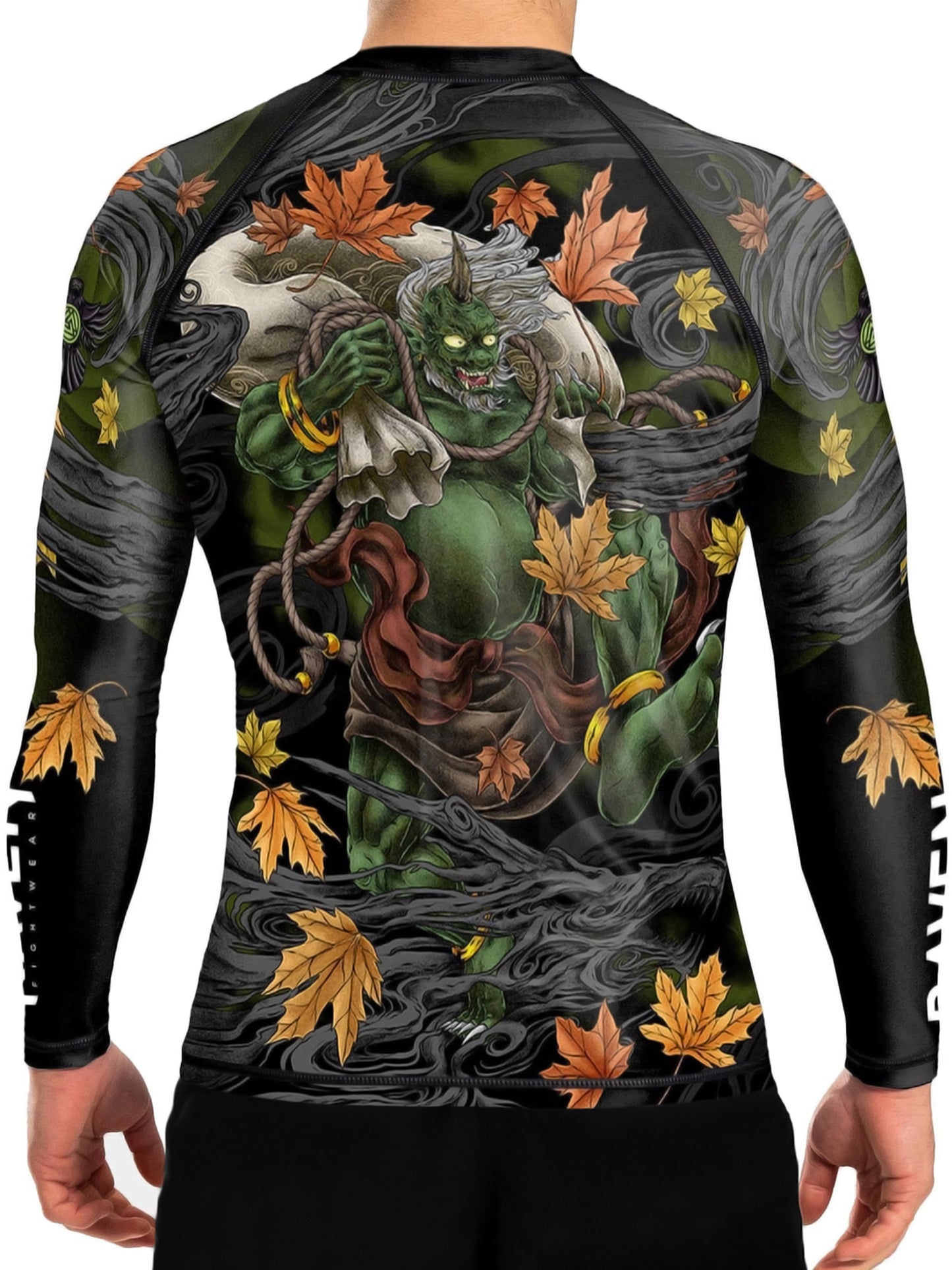 Raven Fightwear Men's Fujin The God of Wind Rash Guard BJJ MMA Black