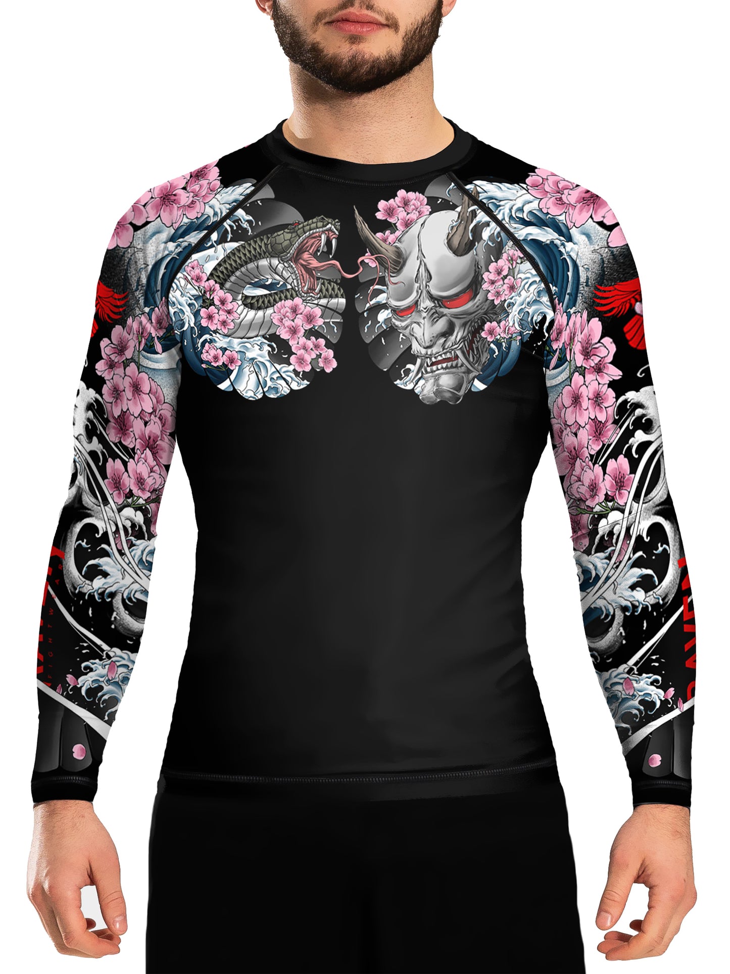 Raven Fightwear Men's Irezumi 3.0 Rash Guard BJJ MMA Black