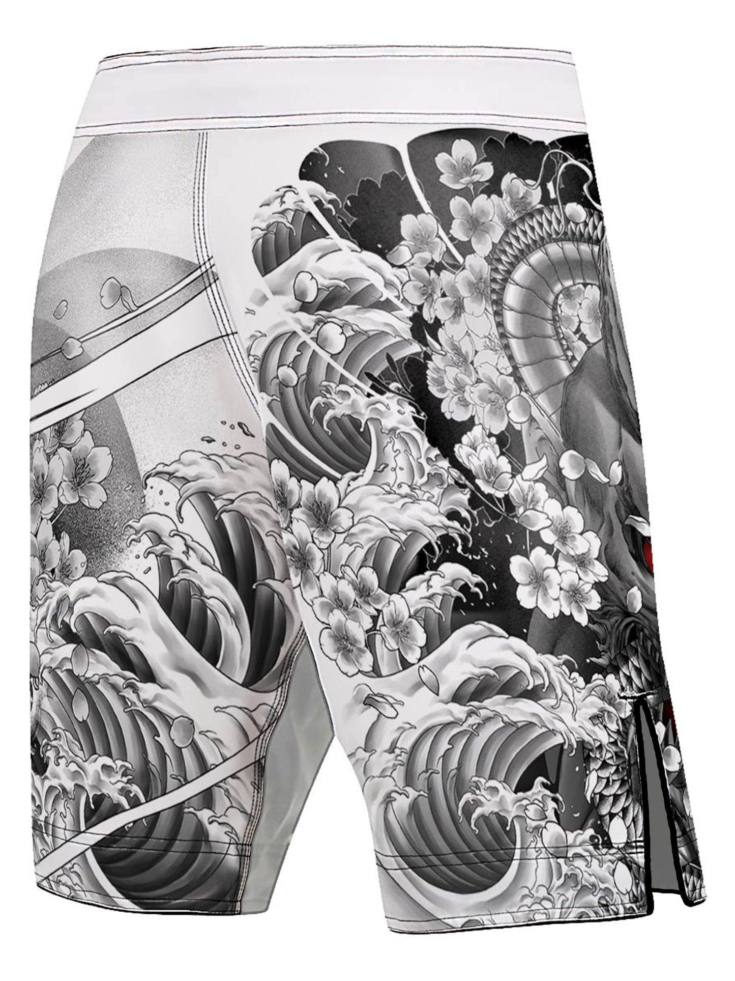 Raven Fightwear Men's Irezumi 3.0 MMA Shorts BJJ White