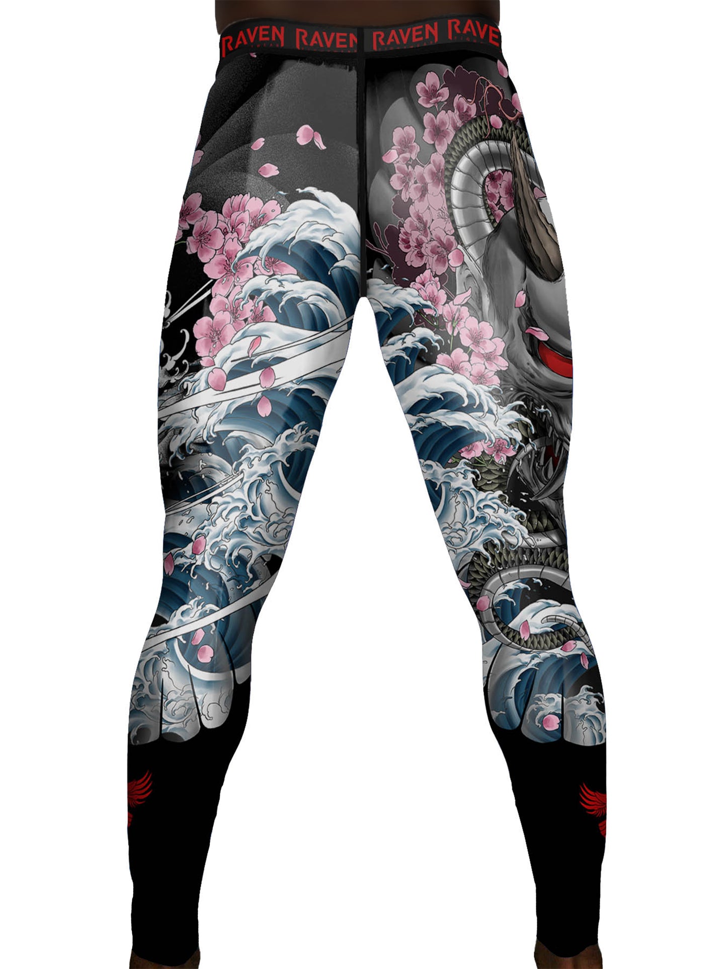 Raven Fightwear Men's Irezumi 3.0 Spats Tights BJJ MMA Black