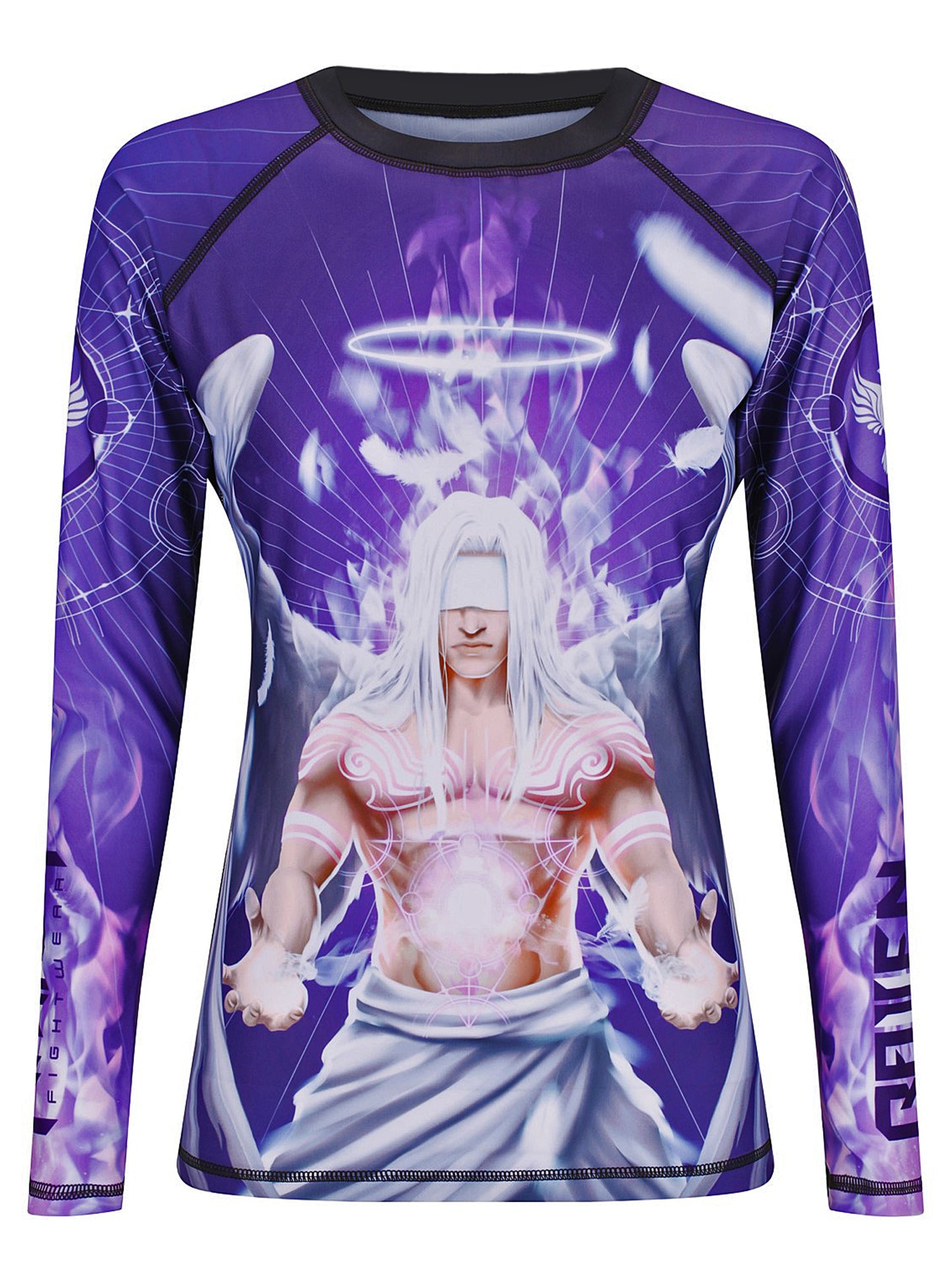 Raven Fightwear Women's Archangel Gabriel BJJ Rash Guard MMA Purple