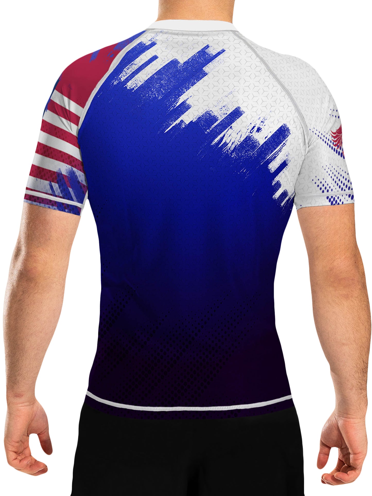 Raven Fightwear Men's Valor USA Rash Guard Short Sleeve BJJ MMA