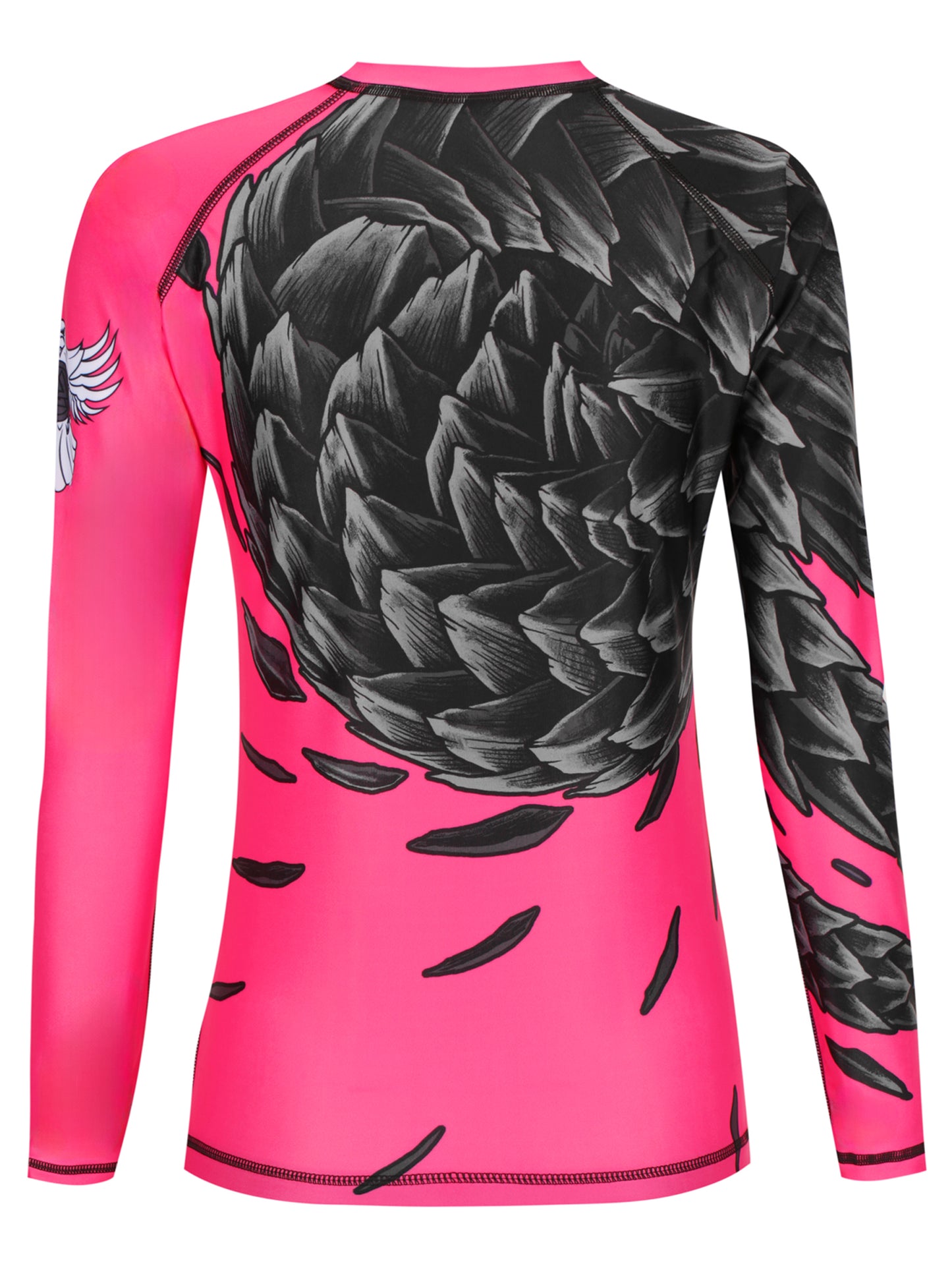 Raven Fightwear Women's Power Pangolin BJJ Rash Guard MMA Pink/Black