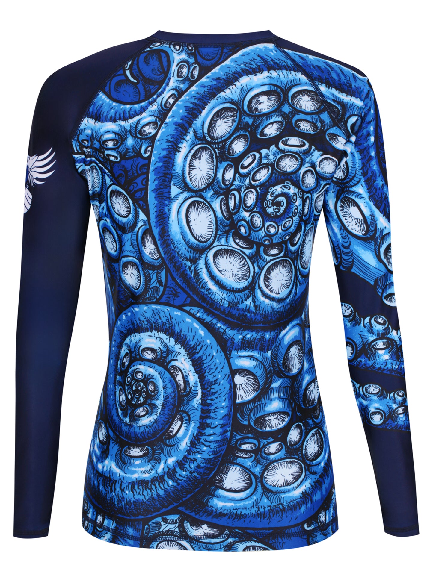 Raven Fightwear Women's Kraken Octopus BJJ Rash Guard MMA Navy Blue/Blue