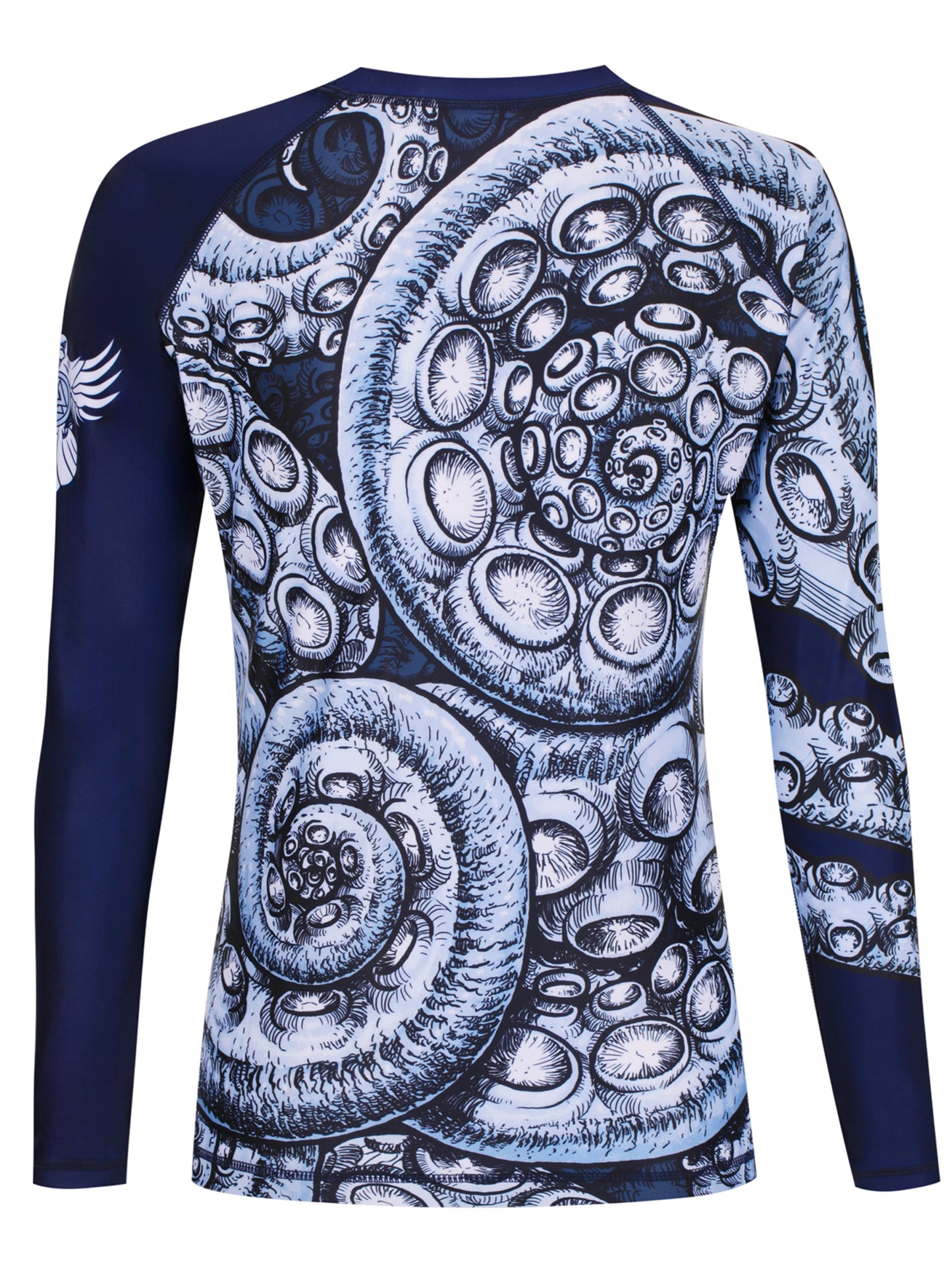 Raven Fightwear Women's Kraken Octopus BJJ Rash Guard MMA Navy Blue/White