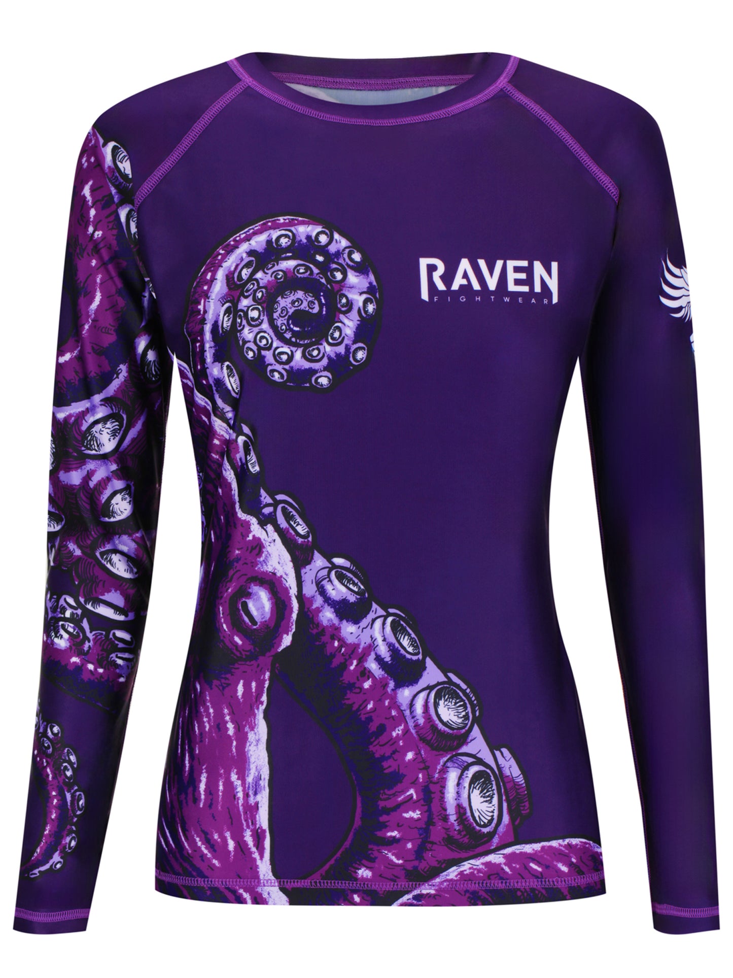 Raven Fightwear Women's Kraken Octopus BJJ Rash Guard MMA Purple/Purple