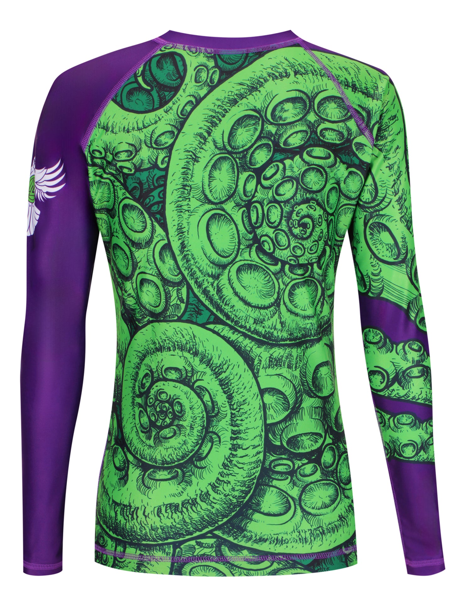 Raven Fightwear Women's Kraken Octopus BJJ Rash Guard MMA Purple/Green