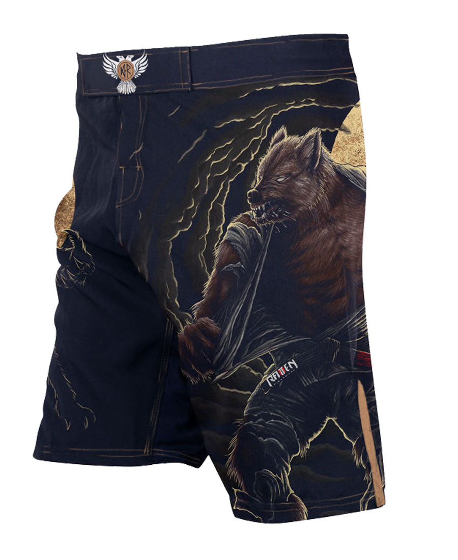 Raven Fightwear Men's BJJ Horror Werewolf MMA Fight Shorts