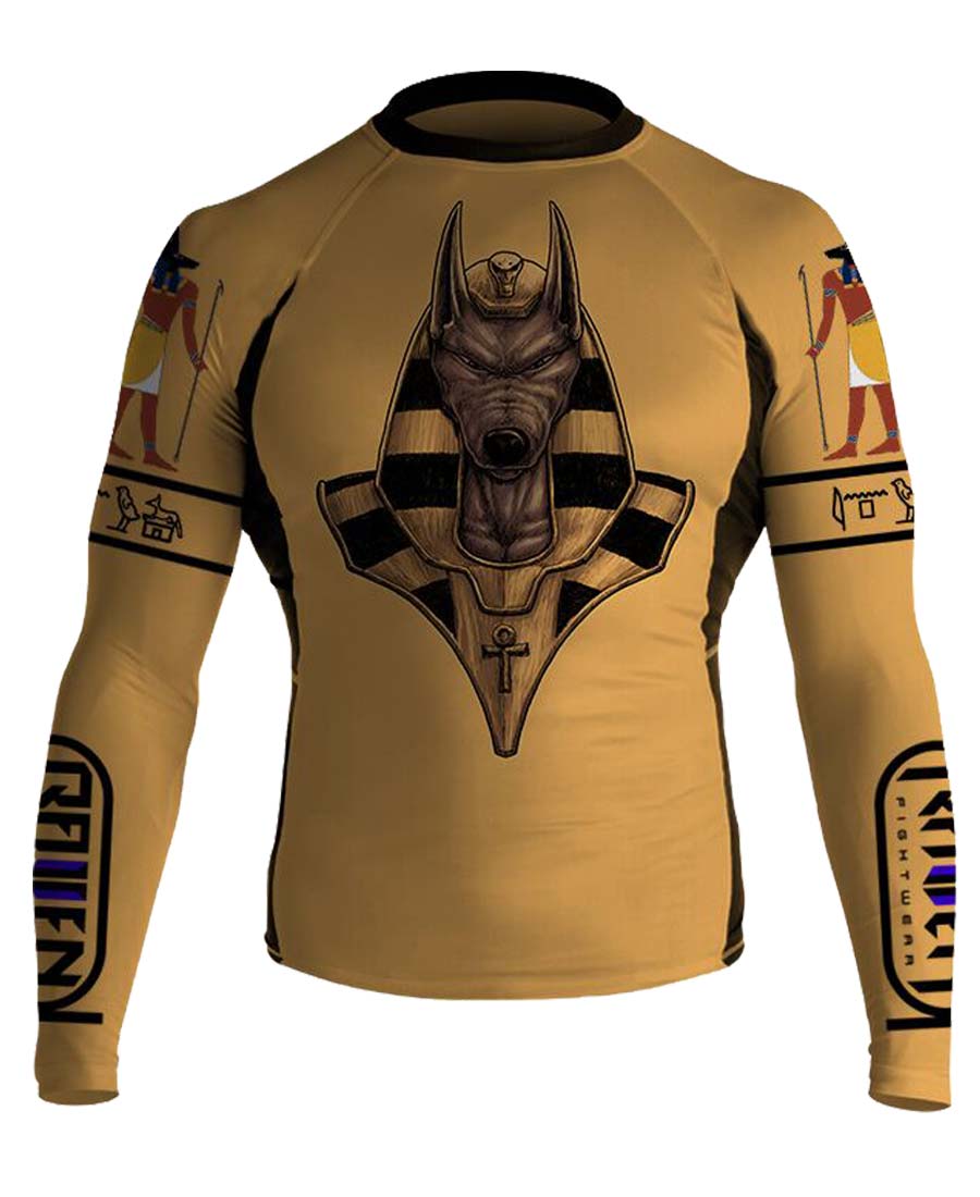 Raven Fightwear Men's Anubis MMA BJJ Long Sleeve Rash Guard