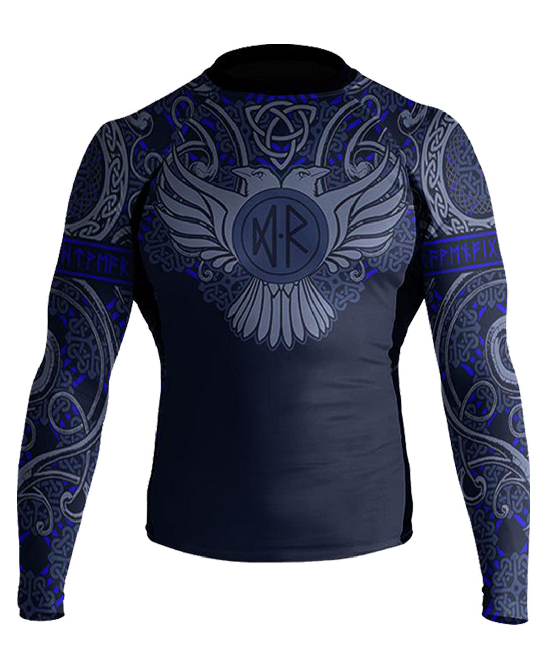 Raven Fightwear Men's Nordic IBJJF Approved MMA Rash Guard Blue