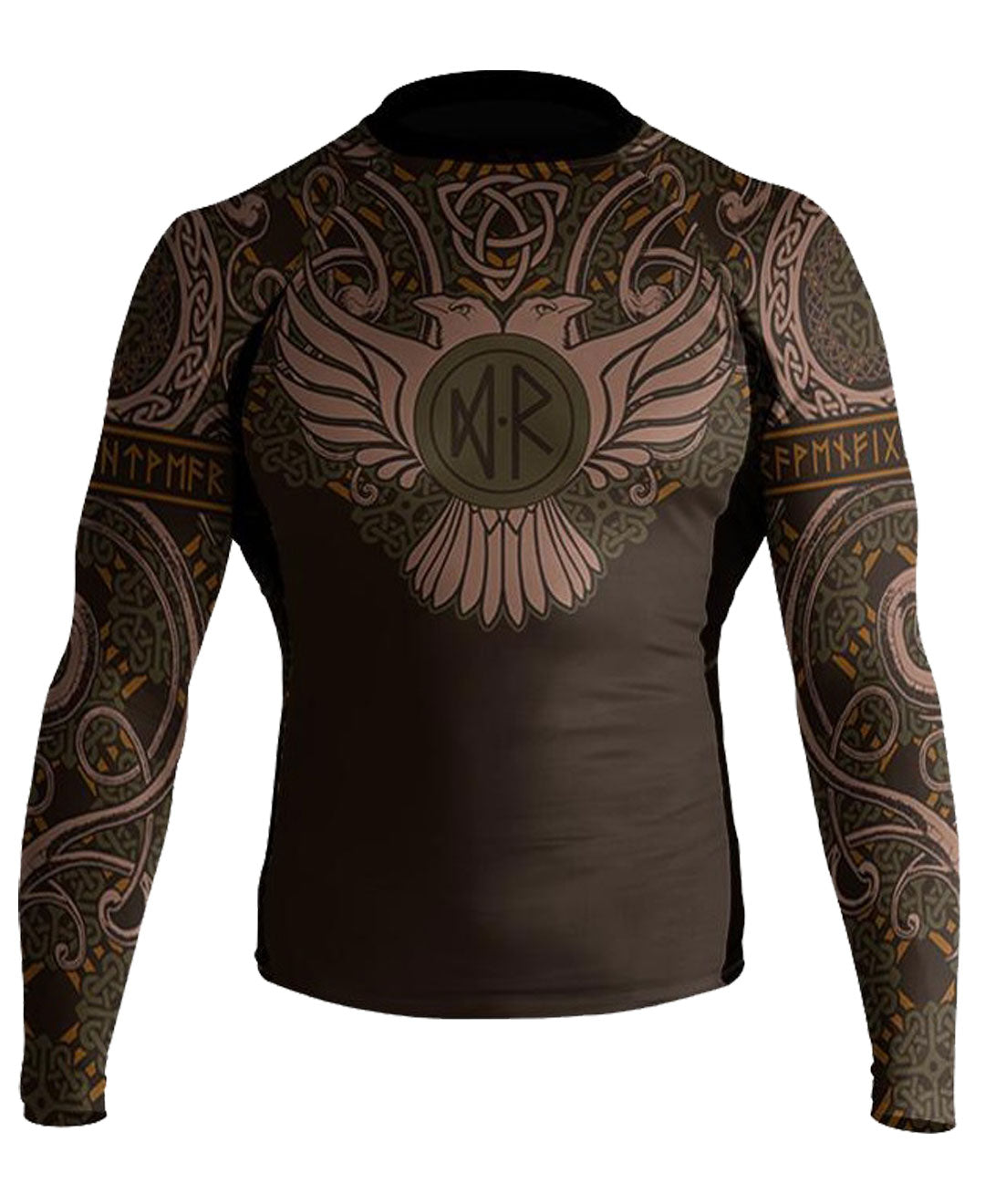 Raven Fightwear Men's Nordic IBJJF Approved MMA Rash Guard Brown