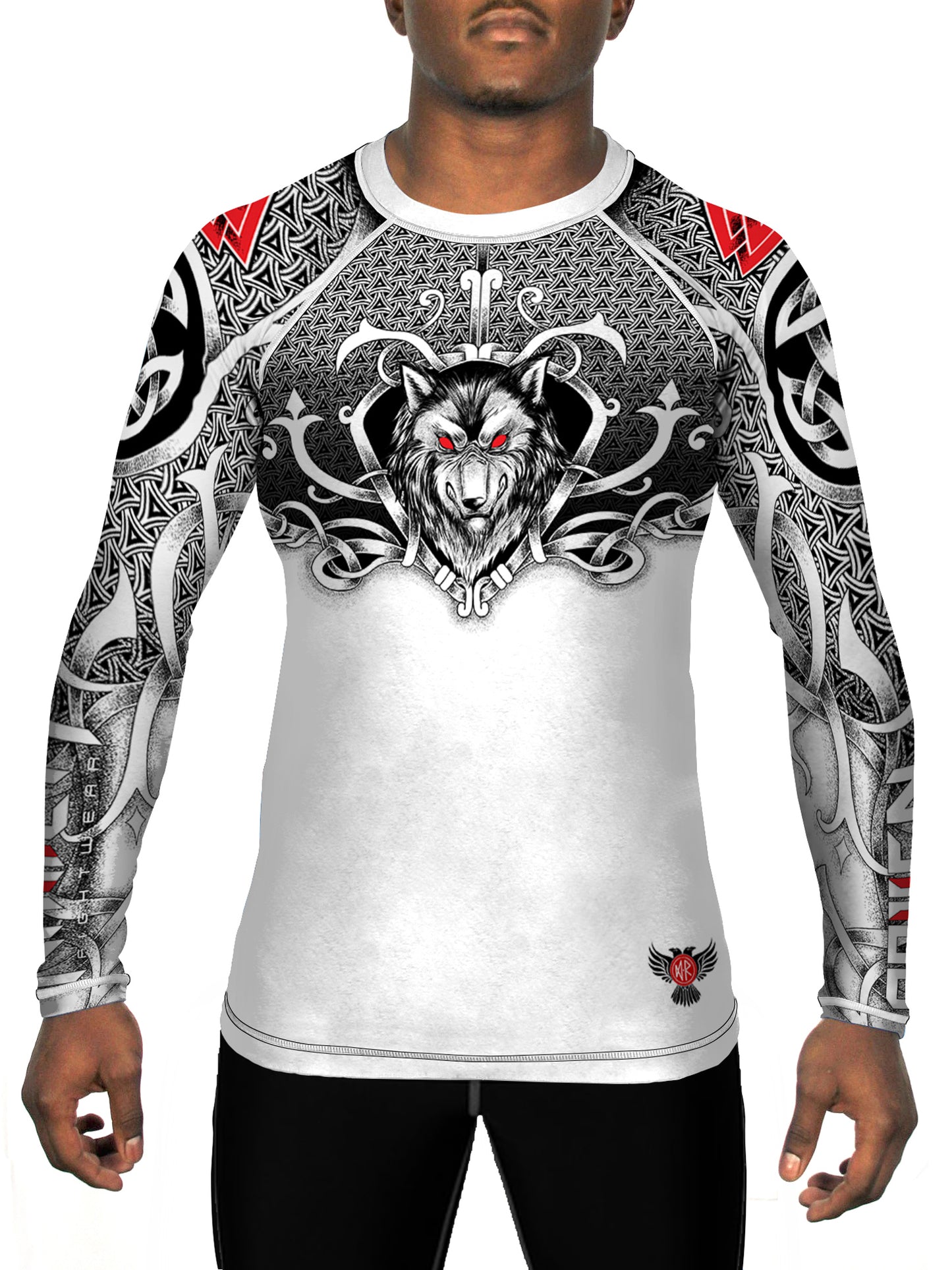 Raven Fightwear Men's Norseman MMA BJJ Rash Guard White