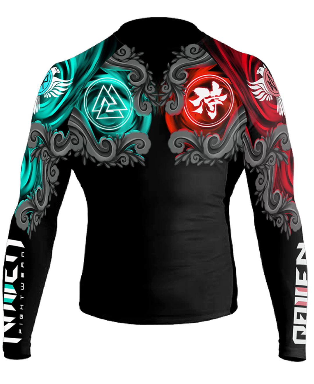 Raven Fightwear Men's East Meets West MMA BJJ Rash Guard Black