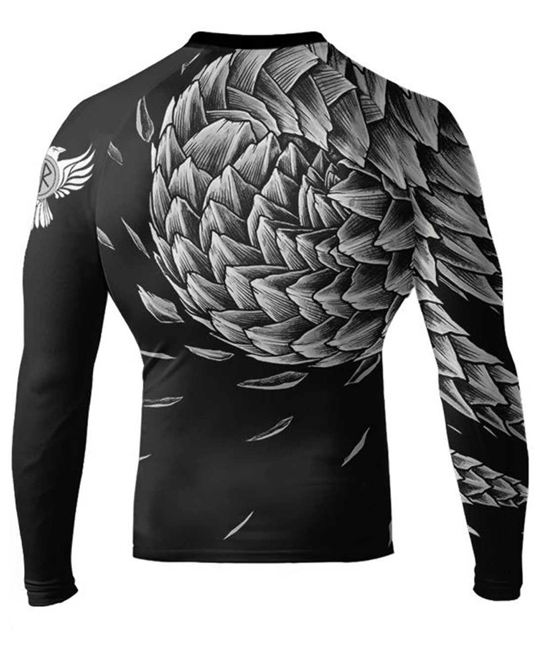 Raven Fightwear Men's Power Pangolin IBJJF Approved Rash Guard White