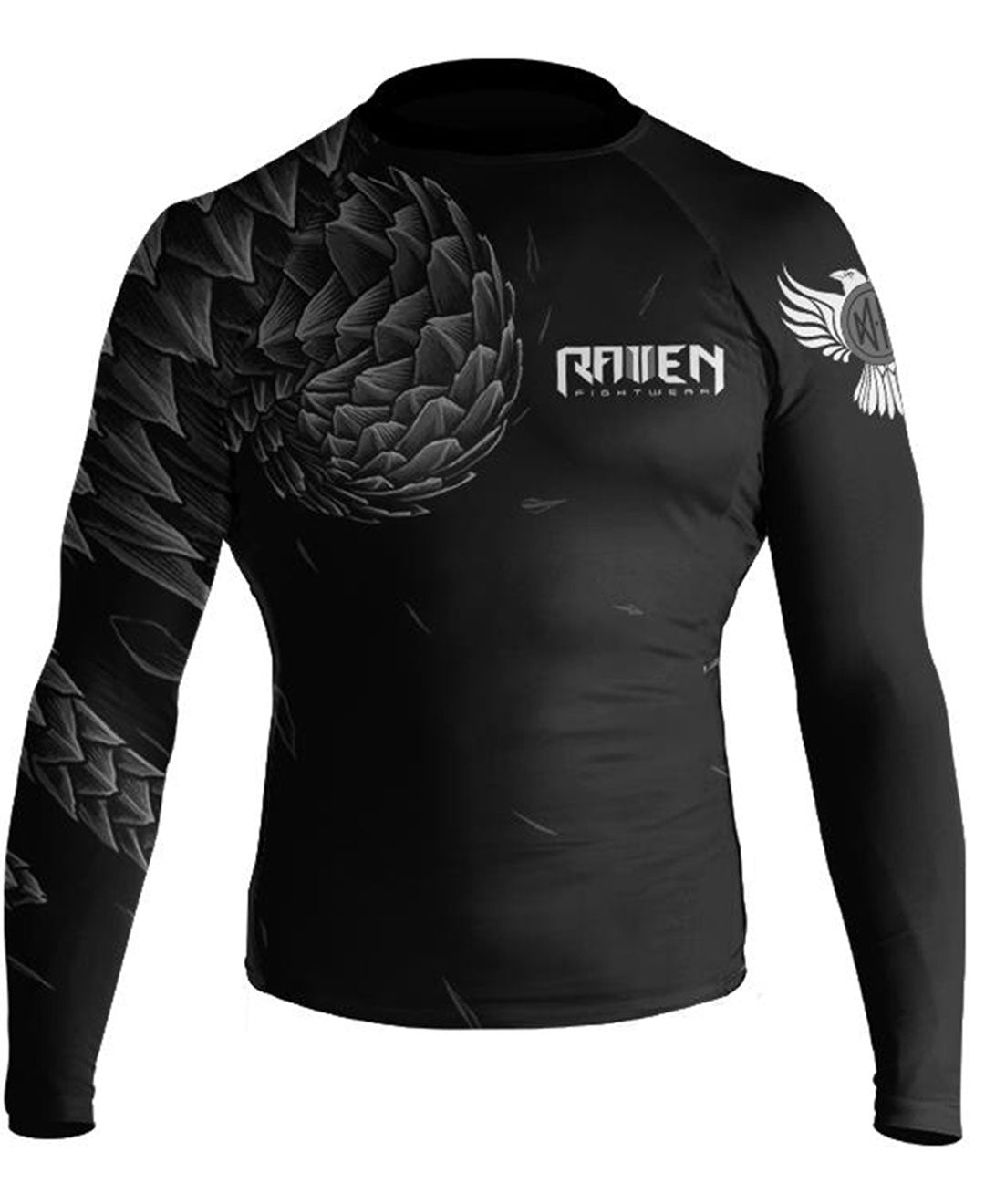 Raven Fightwear Men's Power Pangolin IBJJF Approved Rash Guard Black