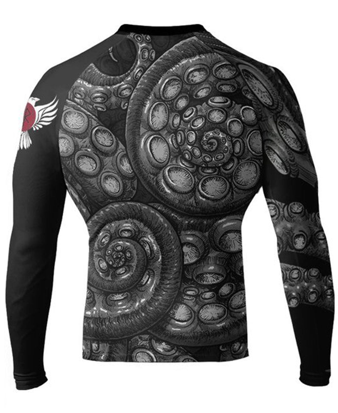 Raven Fightwear Men's Kraken Octopus IBJJF Approved Rash Guard Black