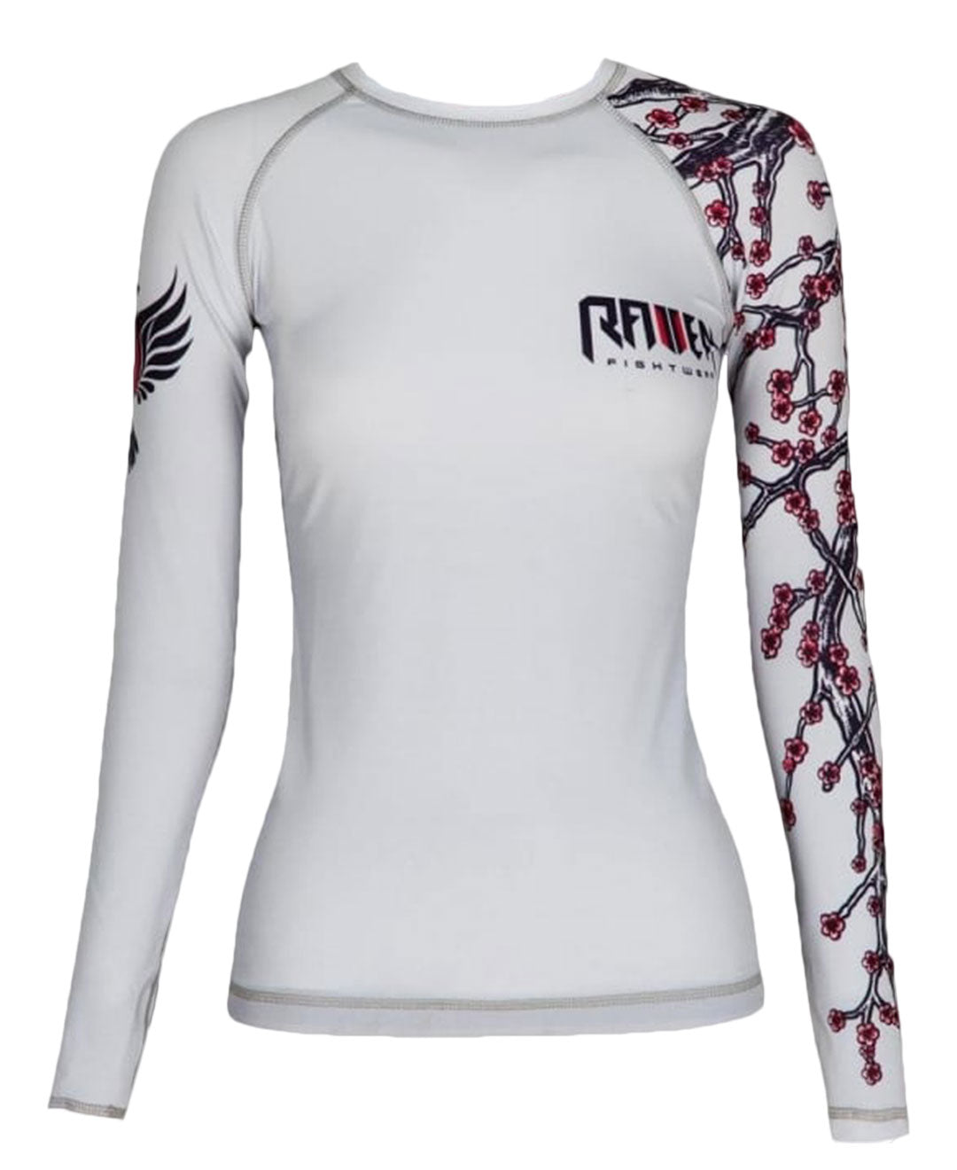 Raven Fightwear Women's Sakura Rash Guard MMA BJJ White