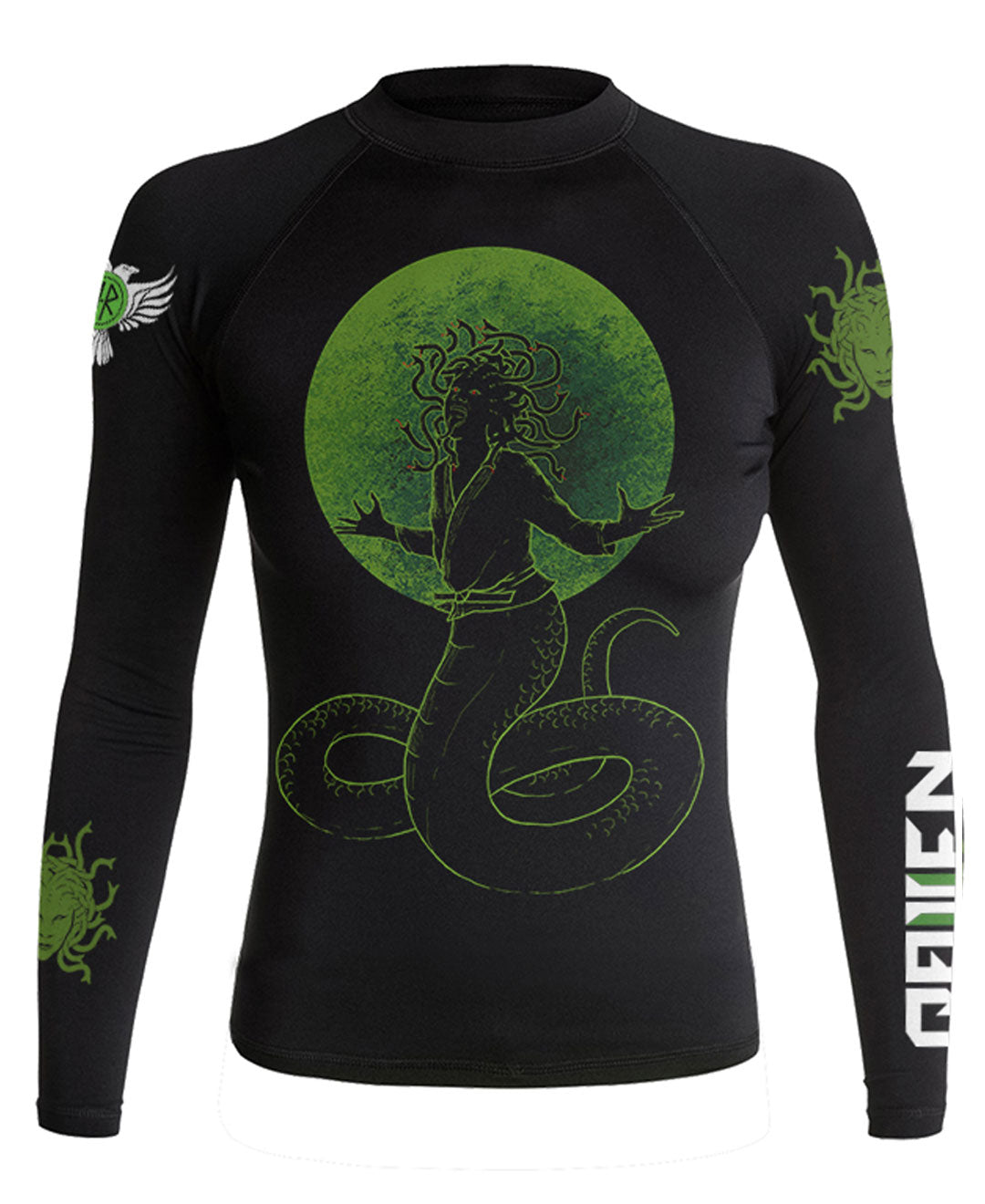 Raven Fightwear Women's Medusa Rash Guard MMA BJJ Black