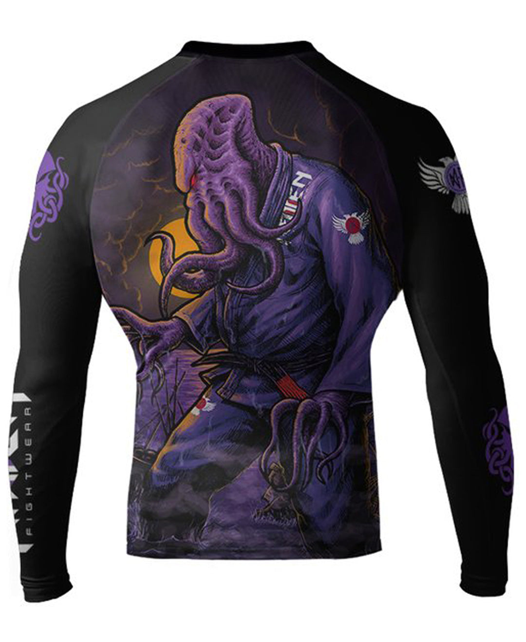 Raven Fightwear Men's BJJ Horror Cthulhu Rash Guard Black