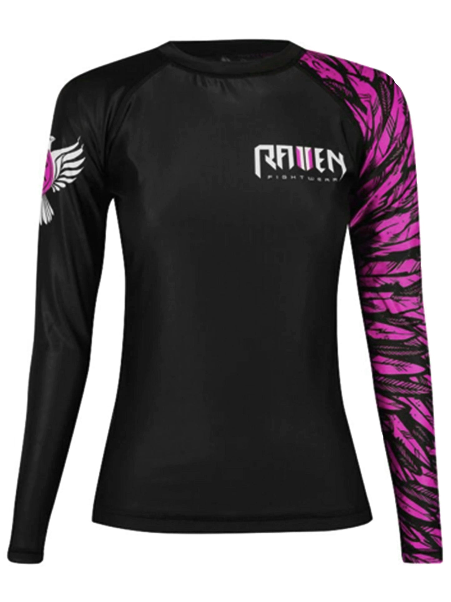 Raven Fightwear Women's Aerial Assault Rash Guard MMA BJJ Black/Pink