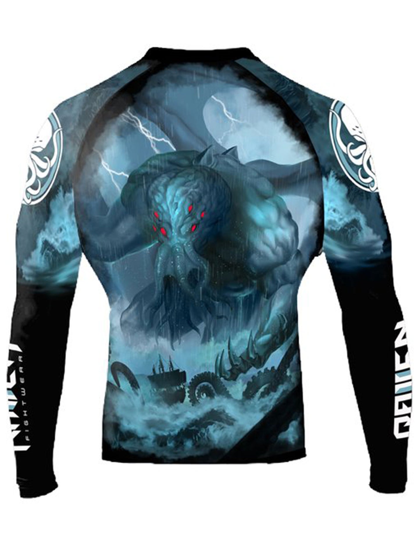 Raven Fightwear Men's The Great Old One Cthulhu Rash Guard MMA BJJ Black