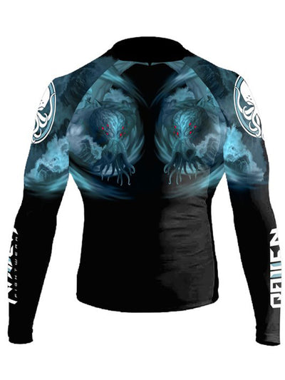Raven Fightwear Men's The Great Old One Cthulhu Rash Guard MMA BJJ Black