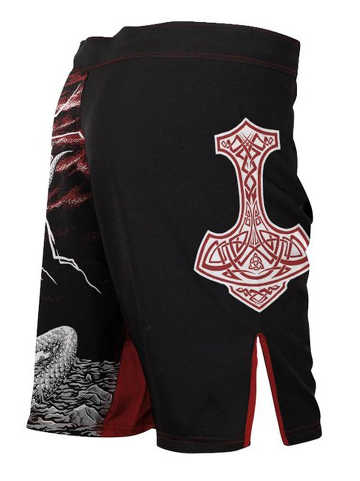 Raven Fightwear Men's Thor MMA Fight Shorts BJJ Red