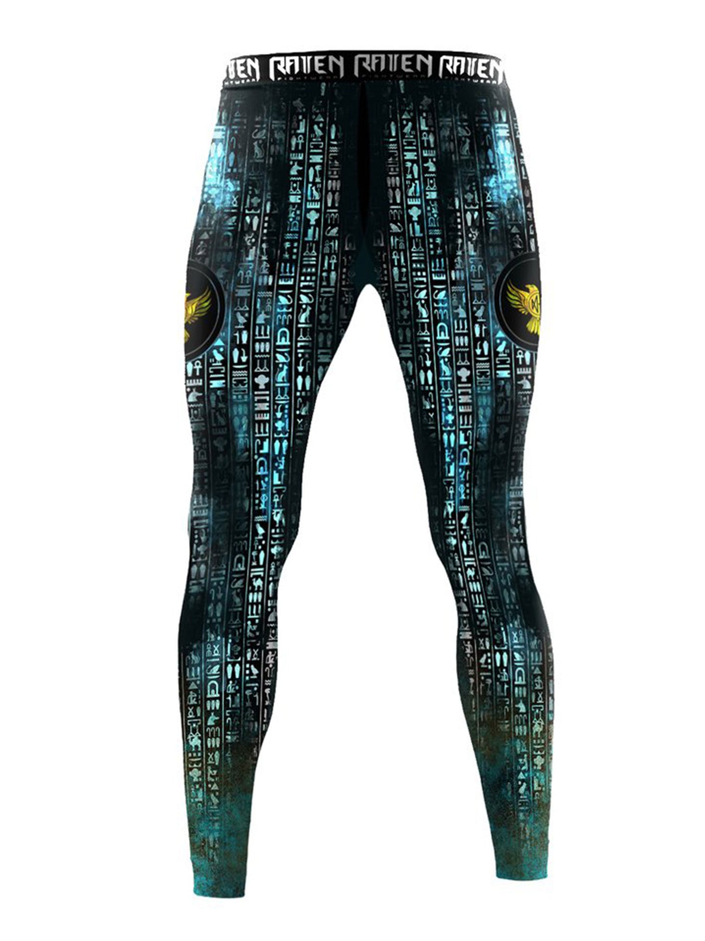 Raven Fightwear Men's The Gods of Egypt Anubis Leggings Spats MMA BJJ Black